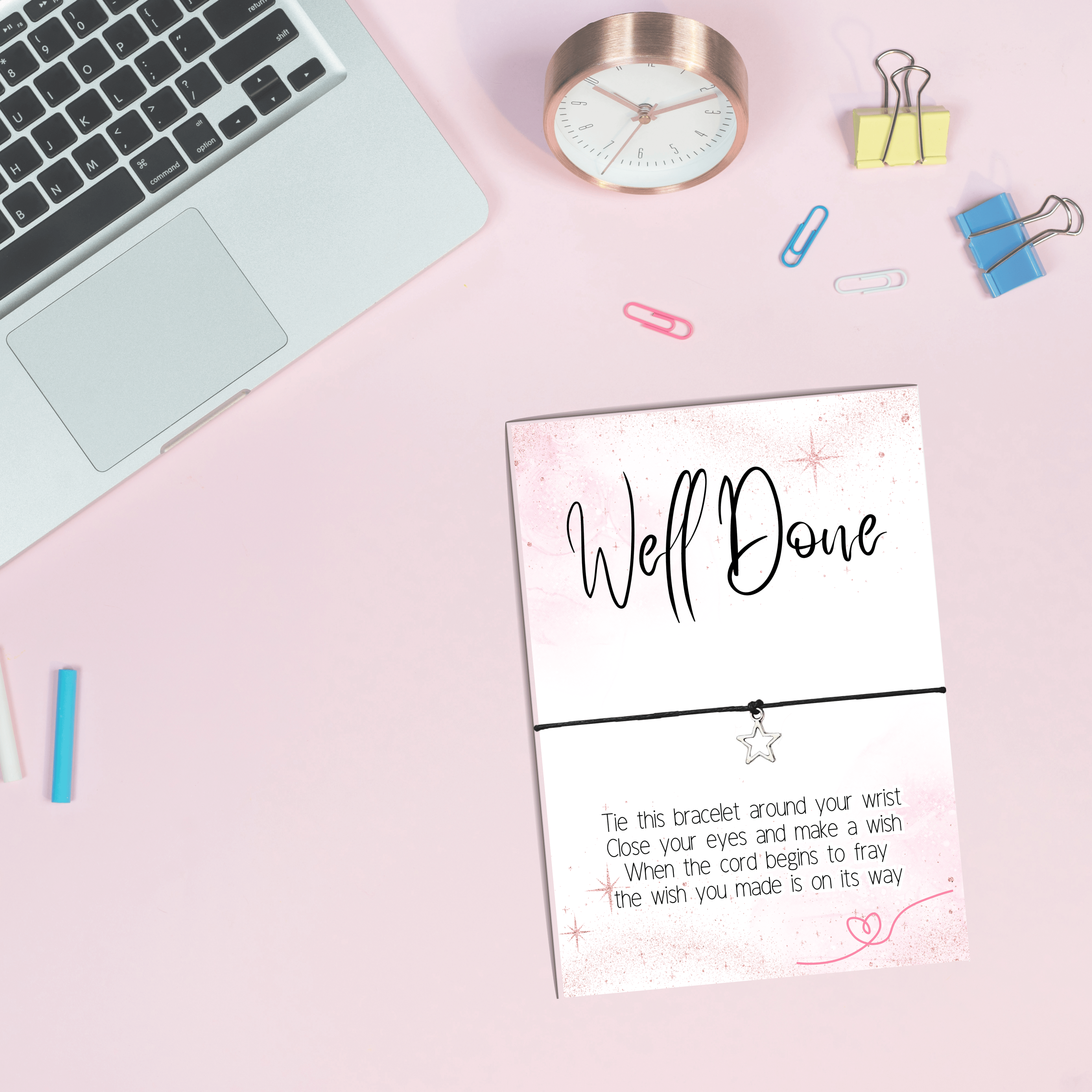 10 x Well Done 'Pink' Wish Bracelets - A6