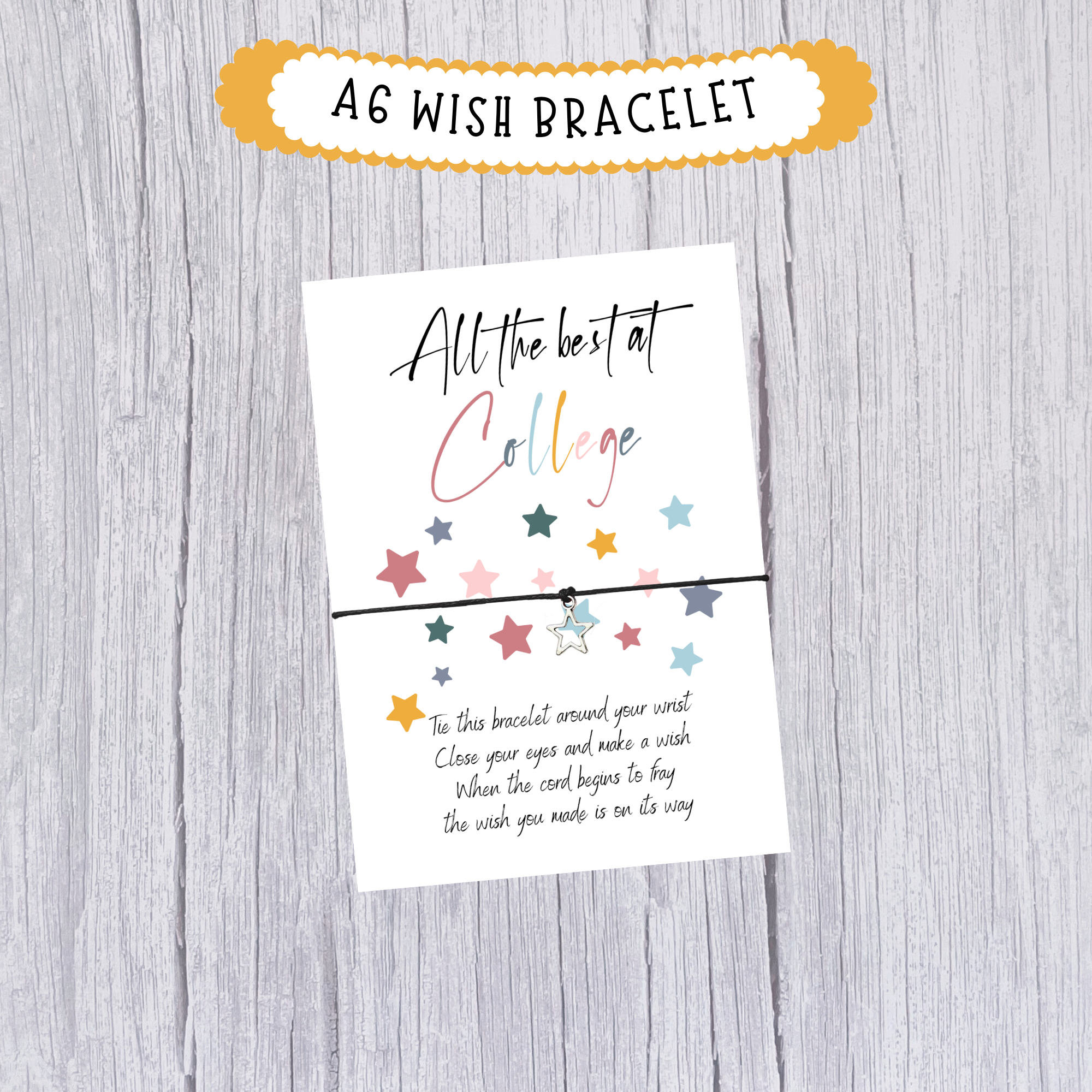 10 x 'All The Best at College' Wish Bracelets - A6