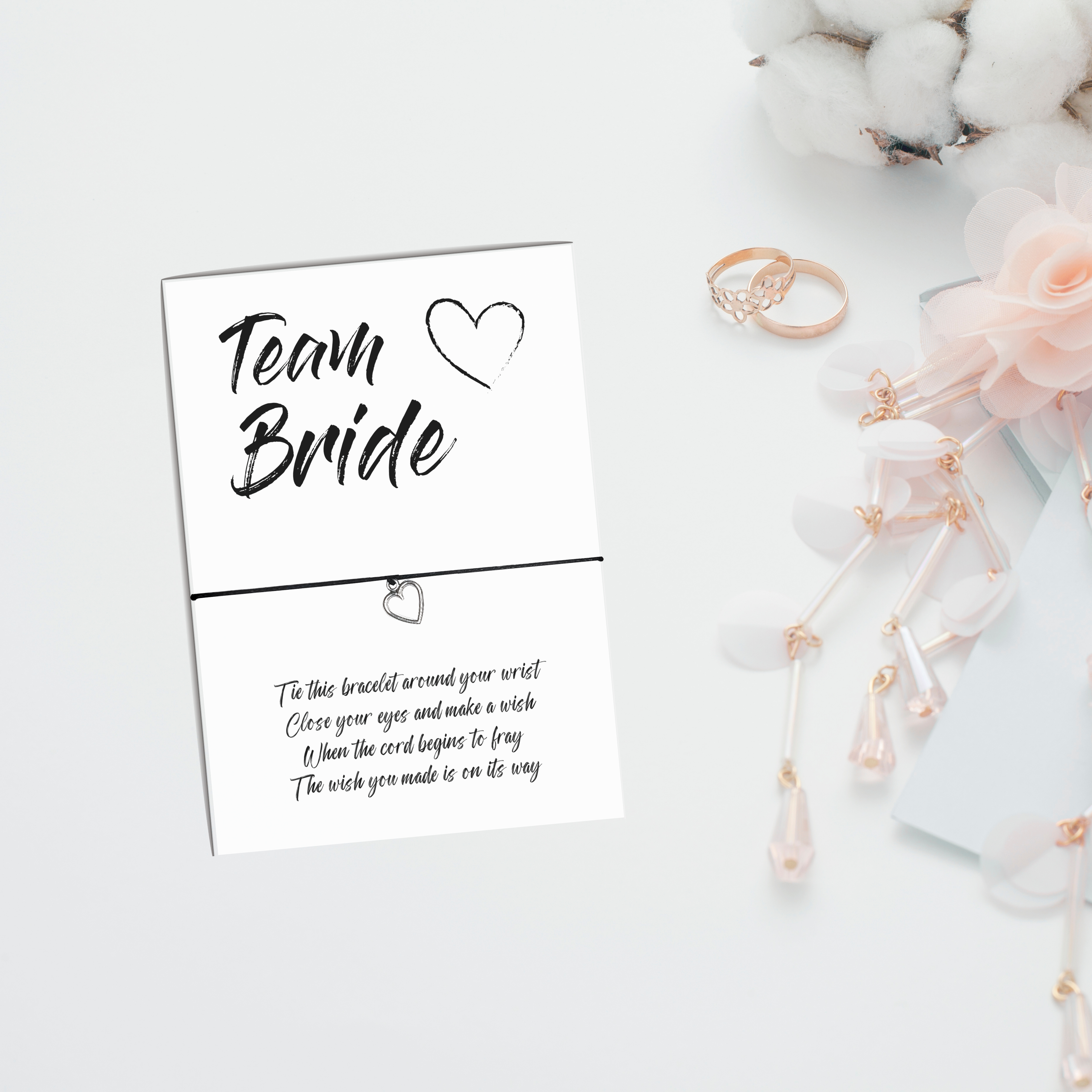 10 x 'Team Bride' - 'Bride Tribe' - 'Bride Squad' Wish Bracelets - A6