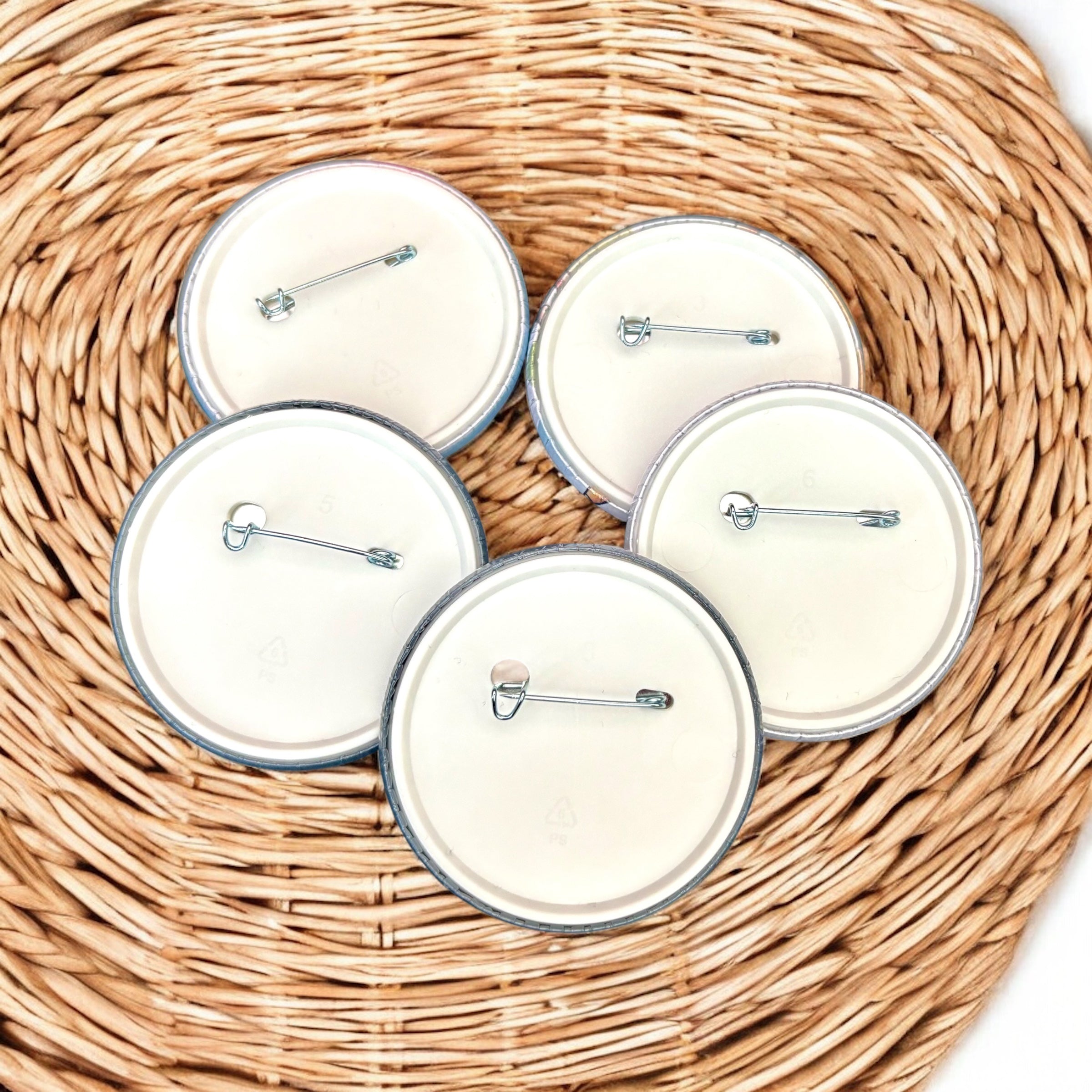 10 x Christmas 'Black Design' Badges