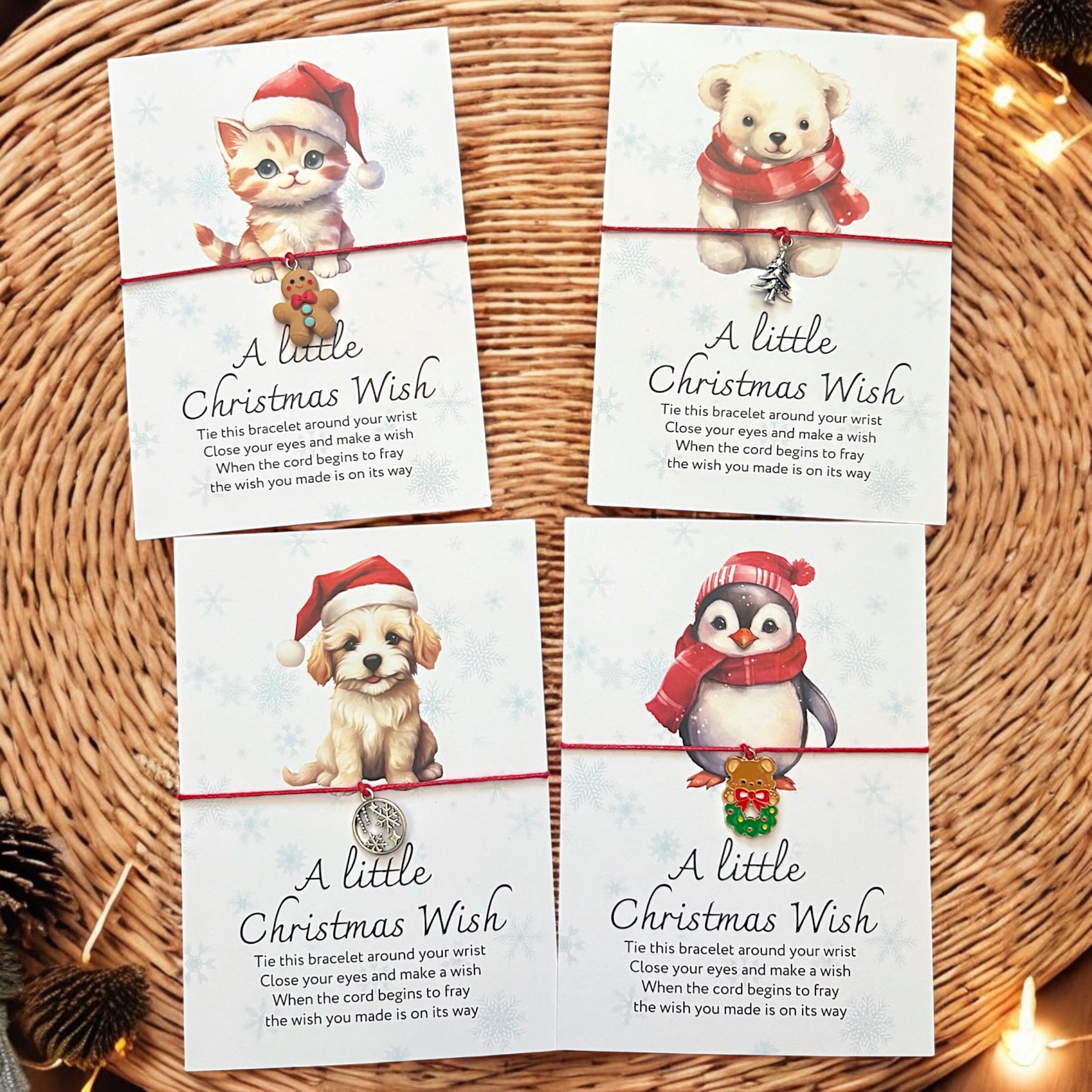 10 x 'A Little Christmas Wish' Bracelet - A6