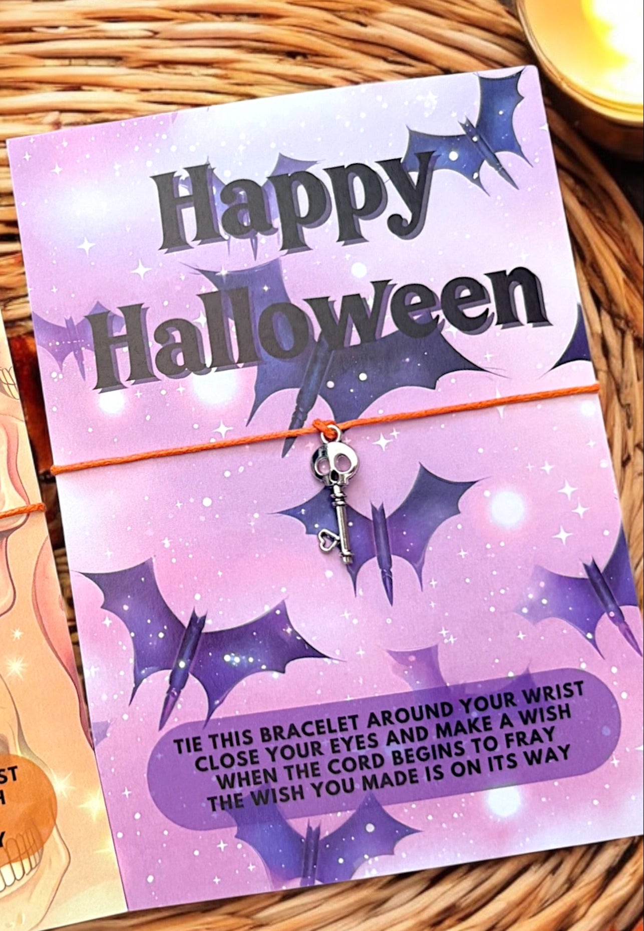 1 x Purple 'Happy Halloween' Bracelets - A6