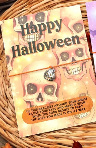 1 x Orange 'Happy Halloween' Bracelets - A6