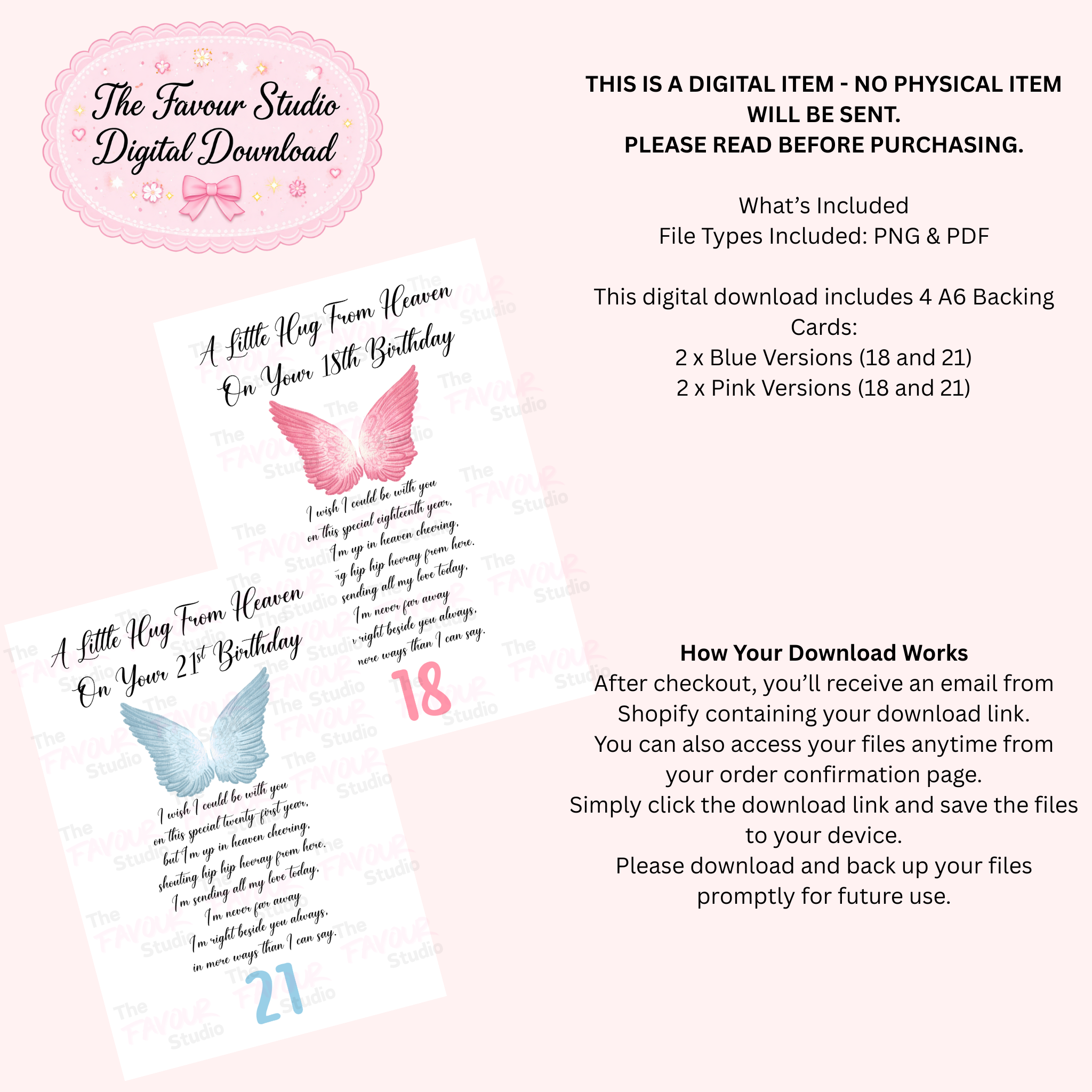 DIGITAL TFS - 18th 21st Pink Blue - A Wish From Heaven