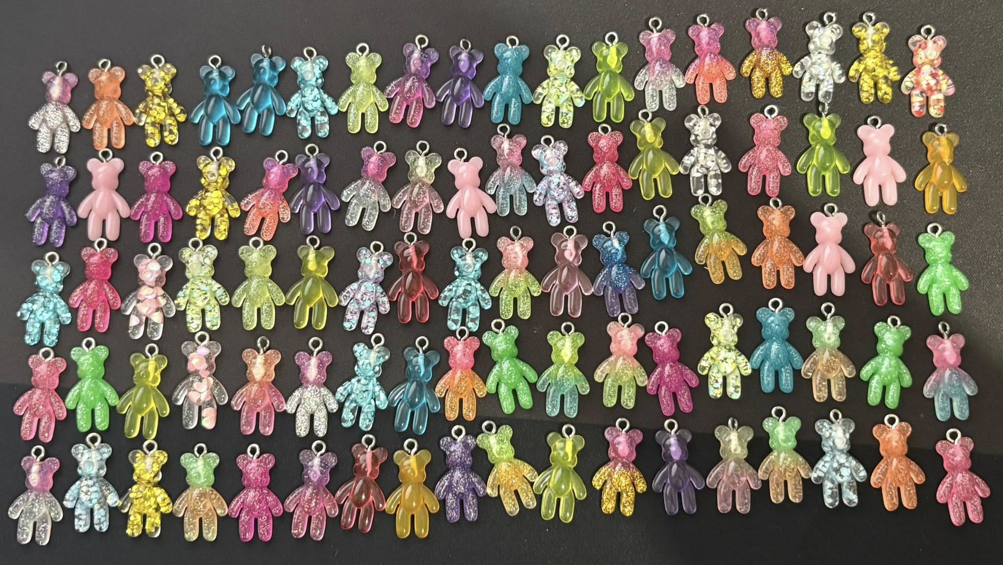 78 x SMALL Hooked Resin Bears