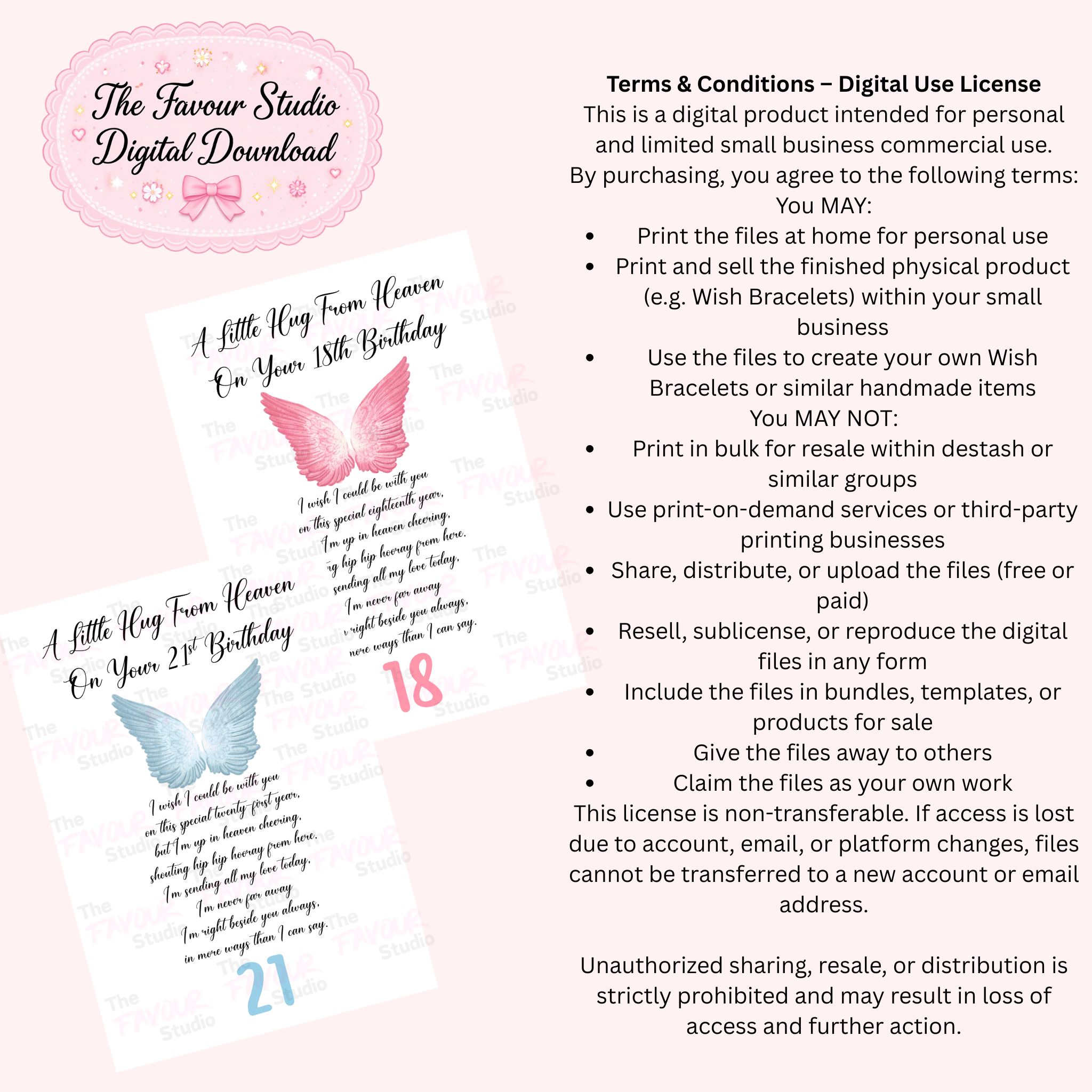 DIGITAL TFS - 18th 21st Pink Blue - A Wish From Heaven