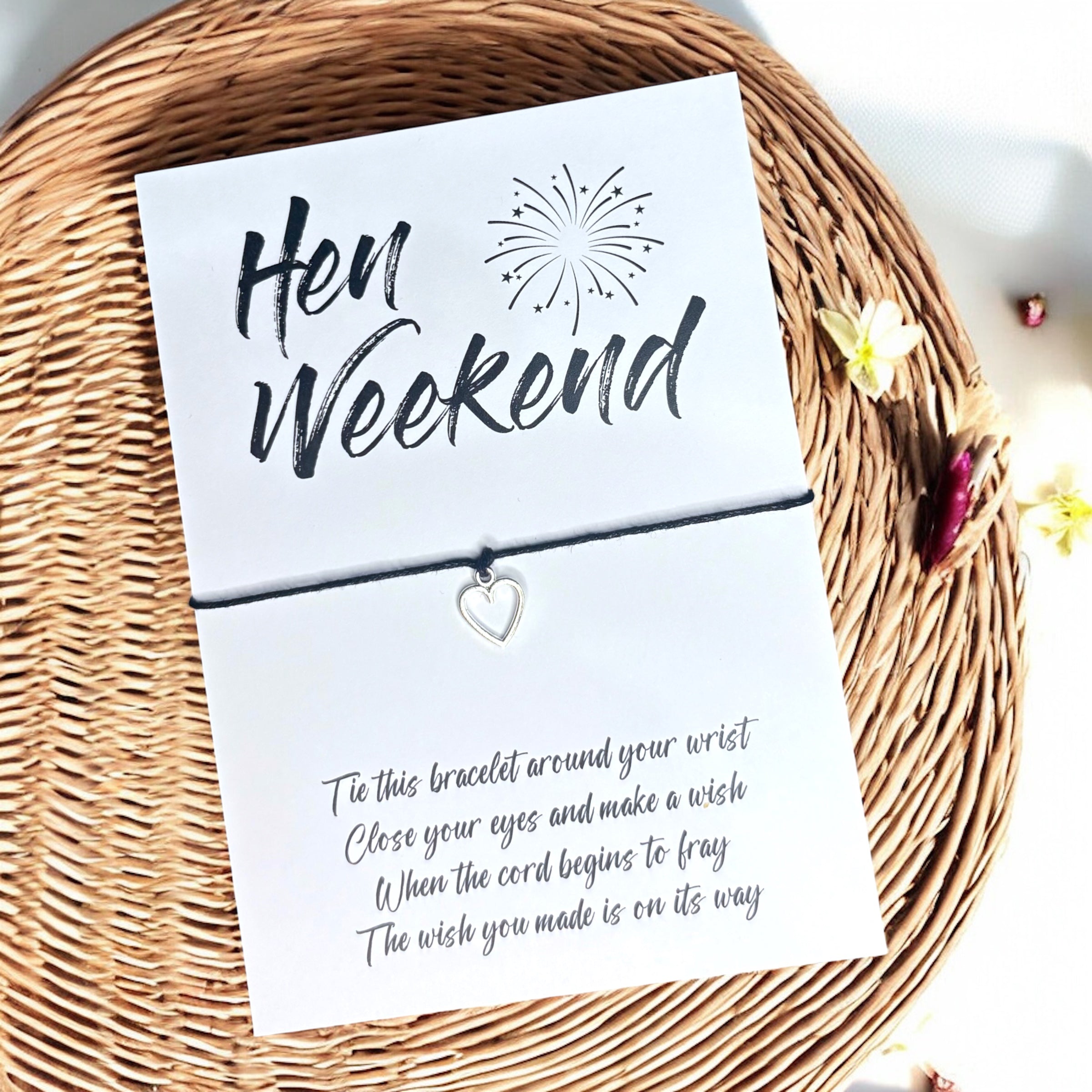 10 x Hen Party / Weekend - Bracelets - Heart Charm - A6