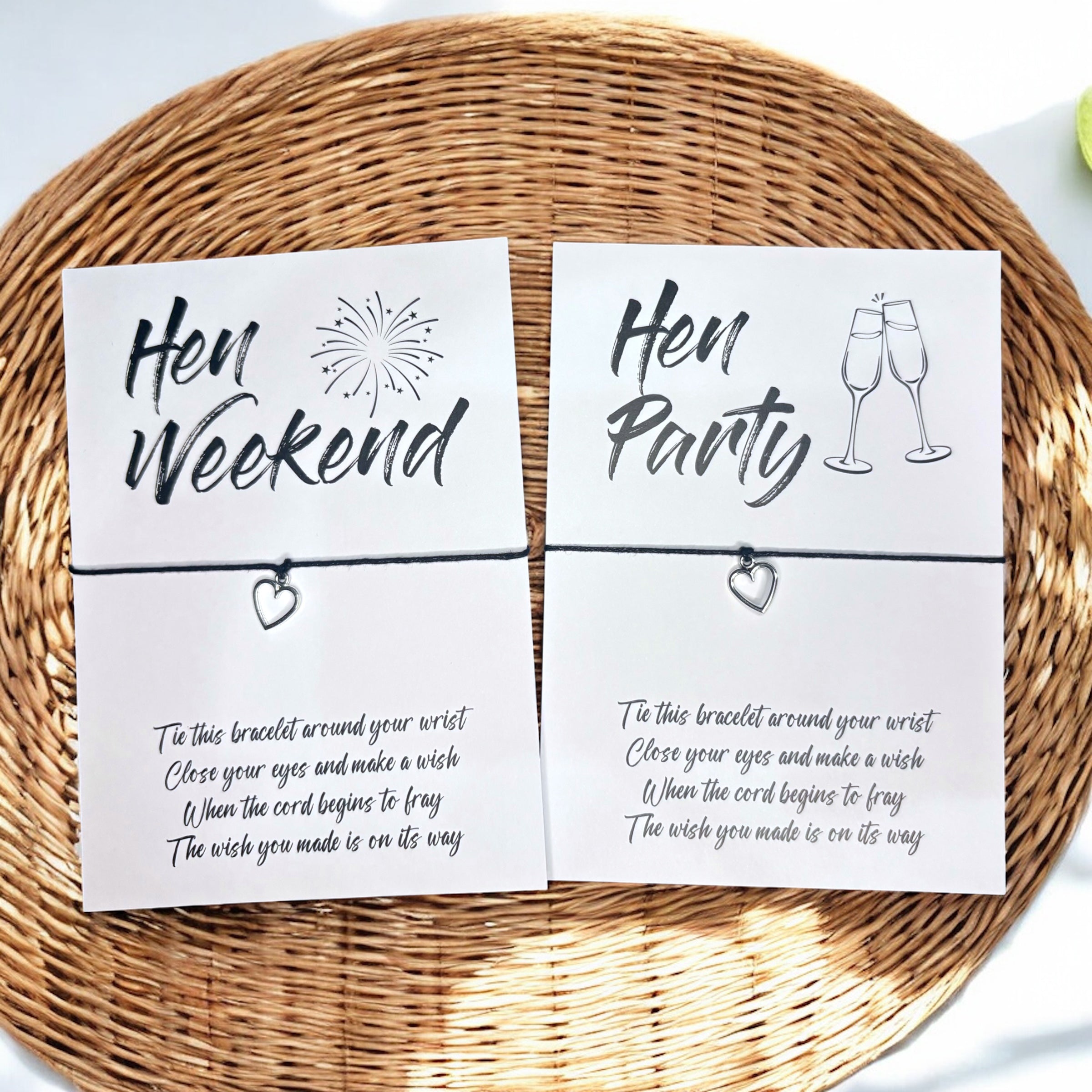 10 x Hen Party / Weekend - Bracelets - Heart Charm - A6