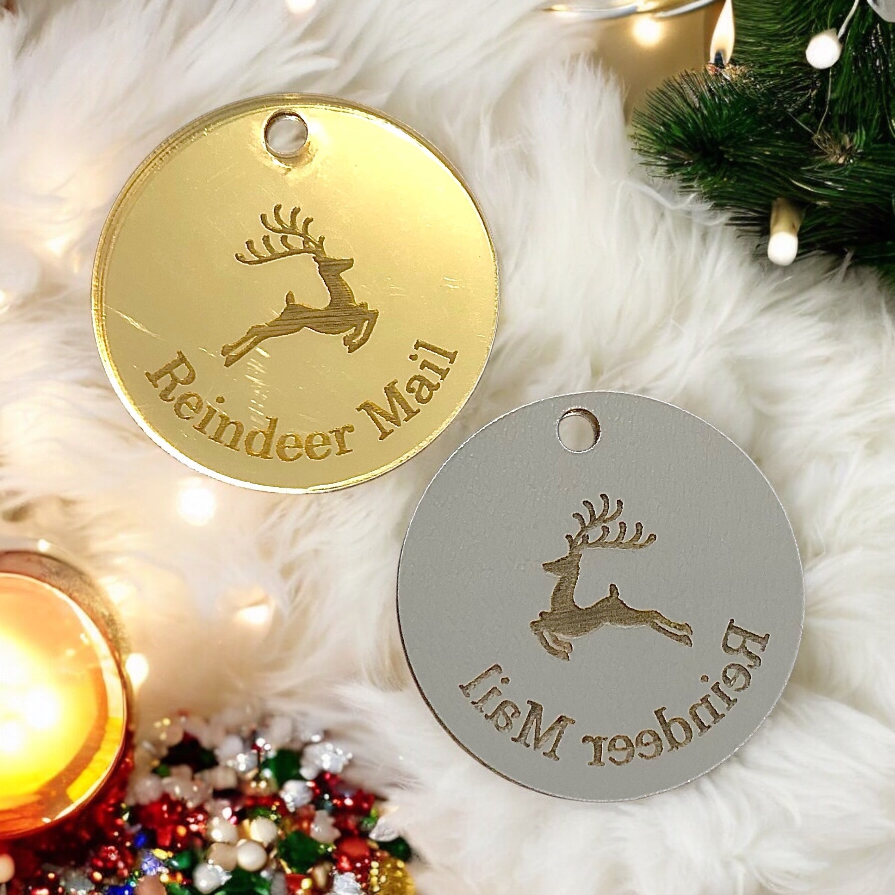 10 x Reindeer Mail Tags ONLY