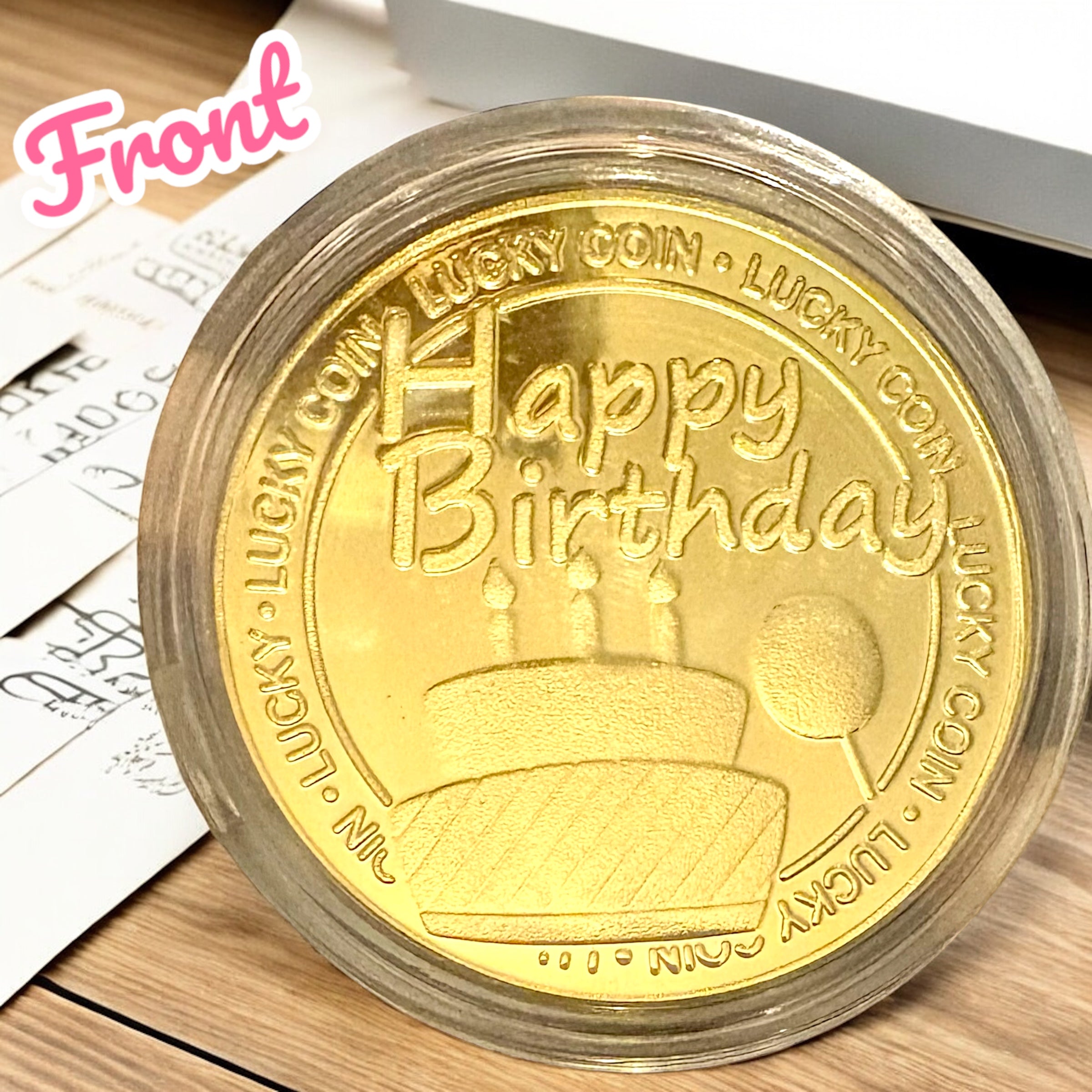 5 x 'Happy Birthday' Lucky Coins - A6