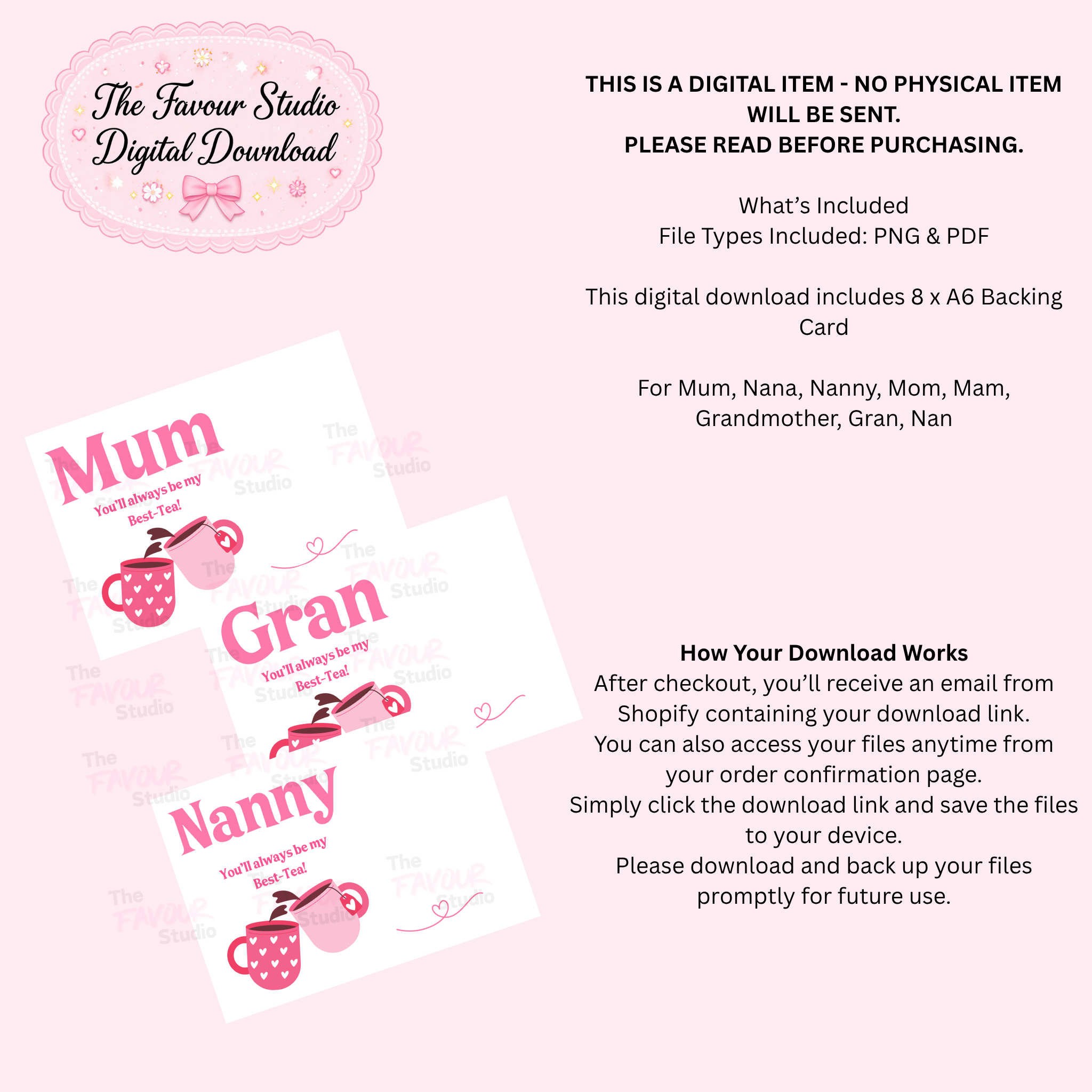 DIGITAL TFS - Mum/Nan Tea Bag Cards