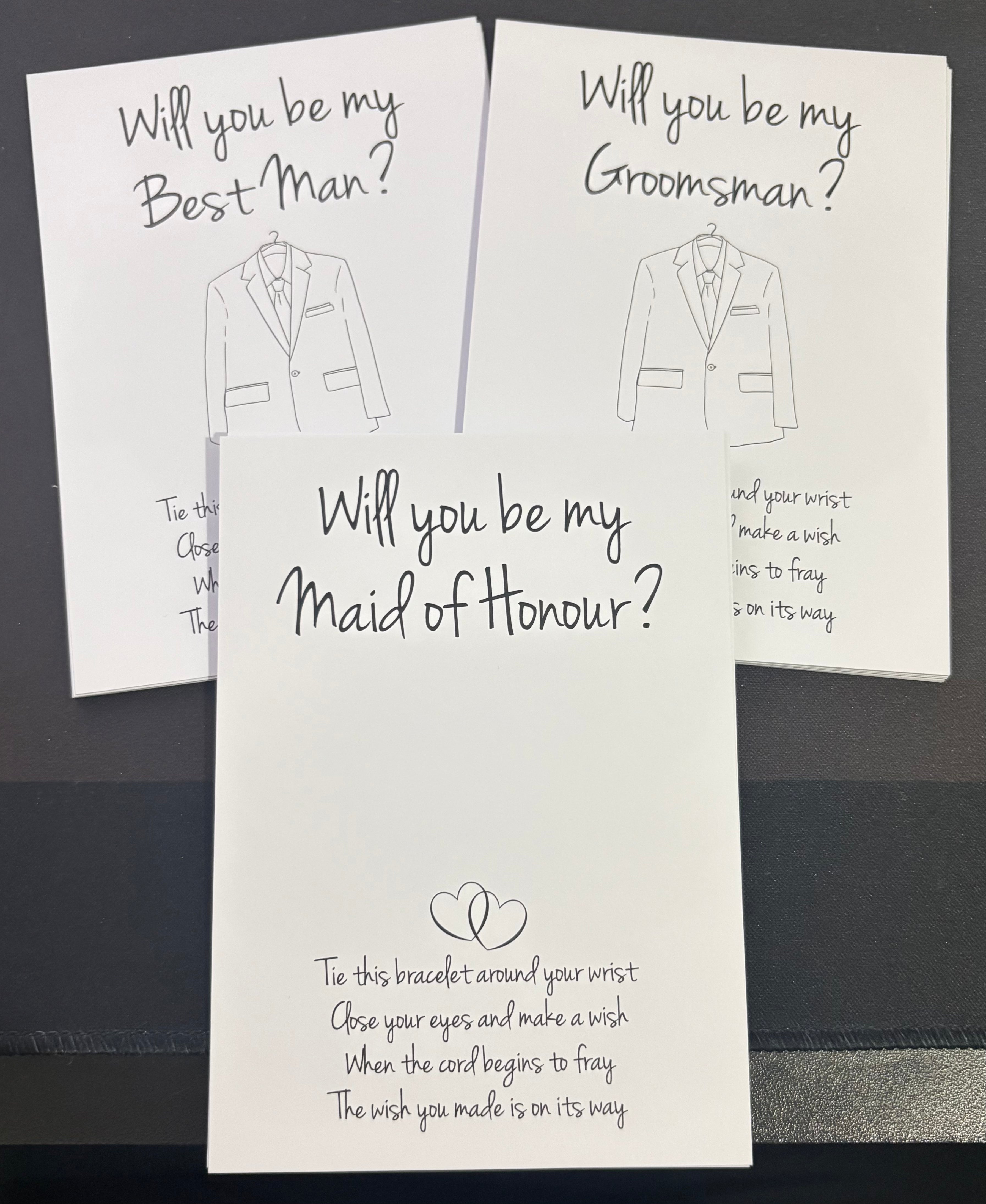 28 x A6 Will you be my - BACKING CARD ONLY