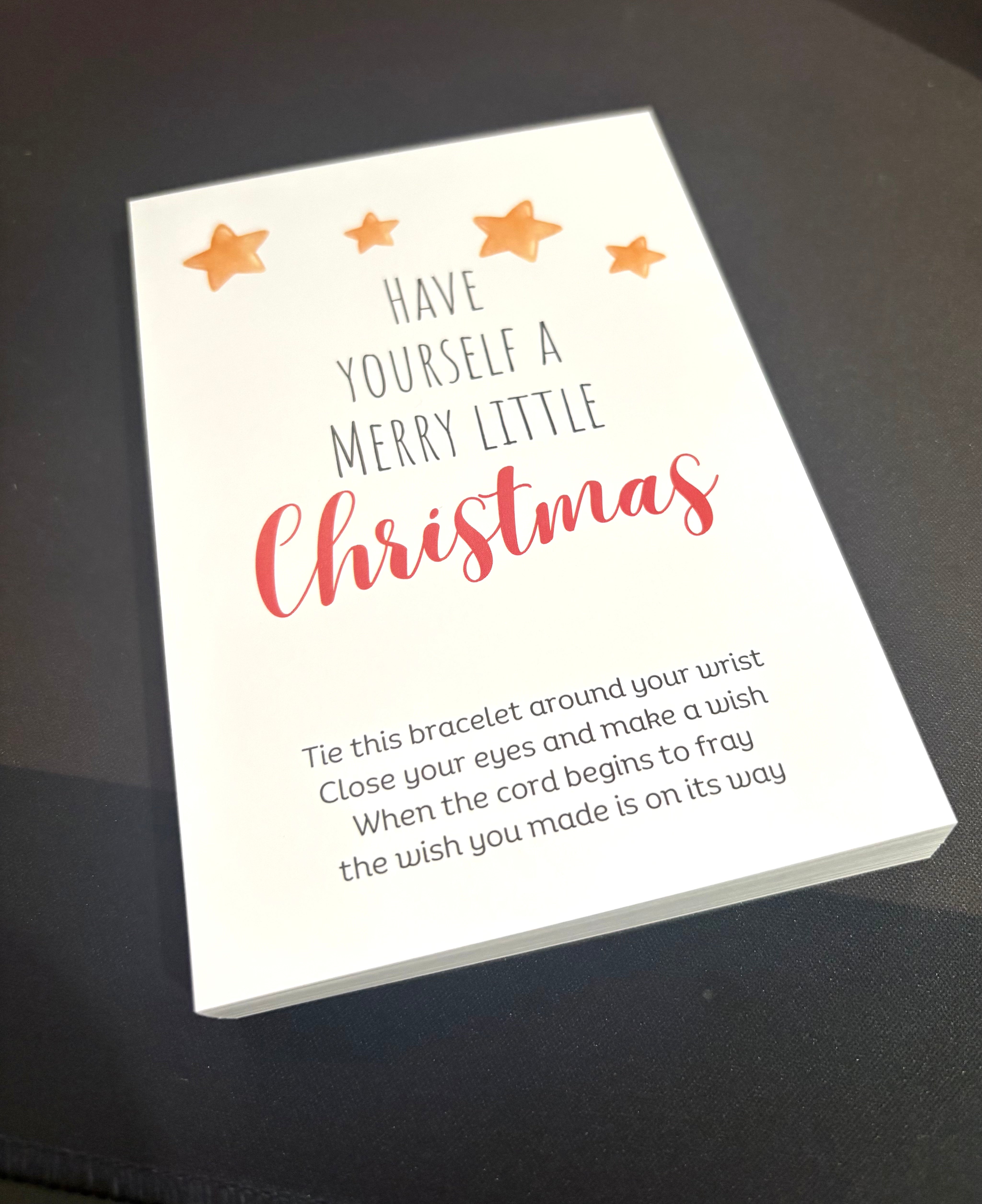 50 x A6 Merry Little Christmas - BACKING CARD ONLY