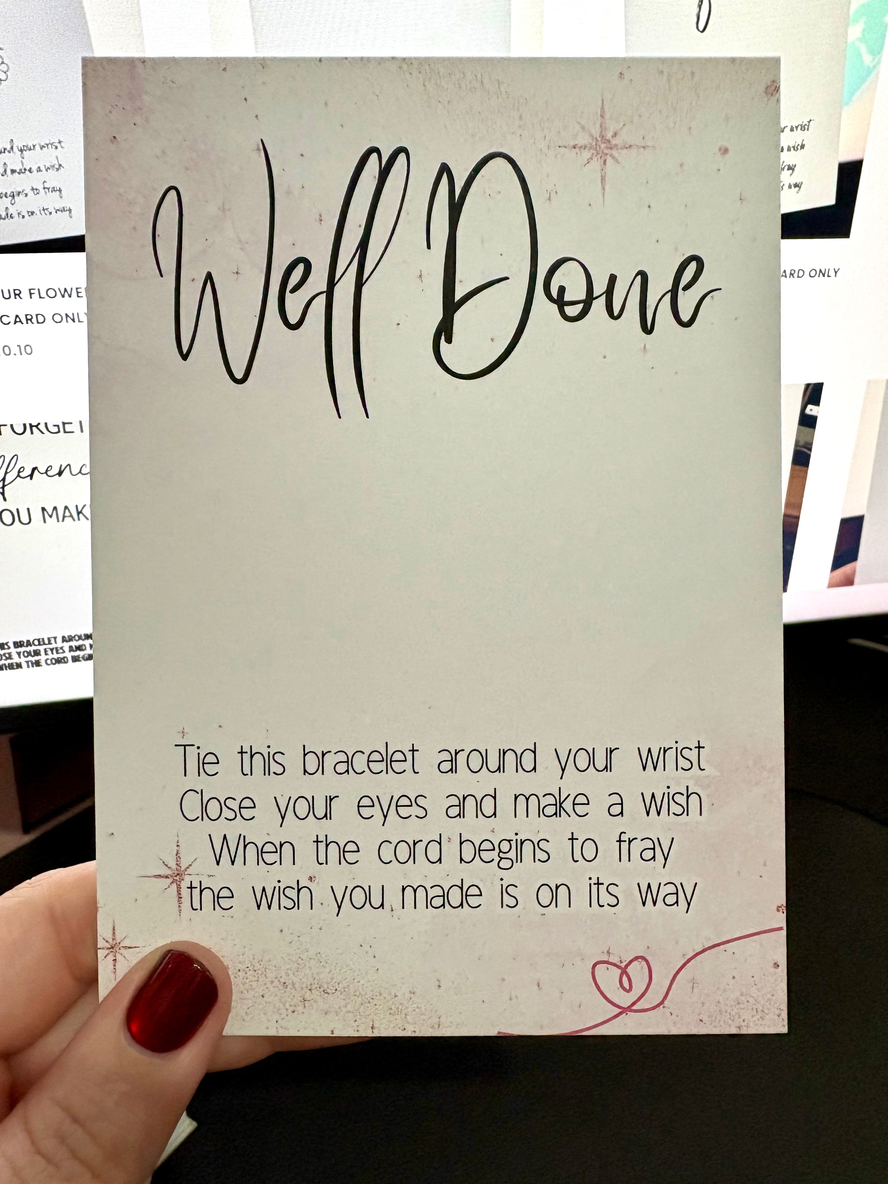 A6 Well done- BACKING CARD ONLY