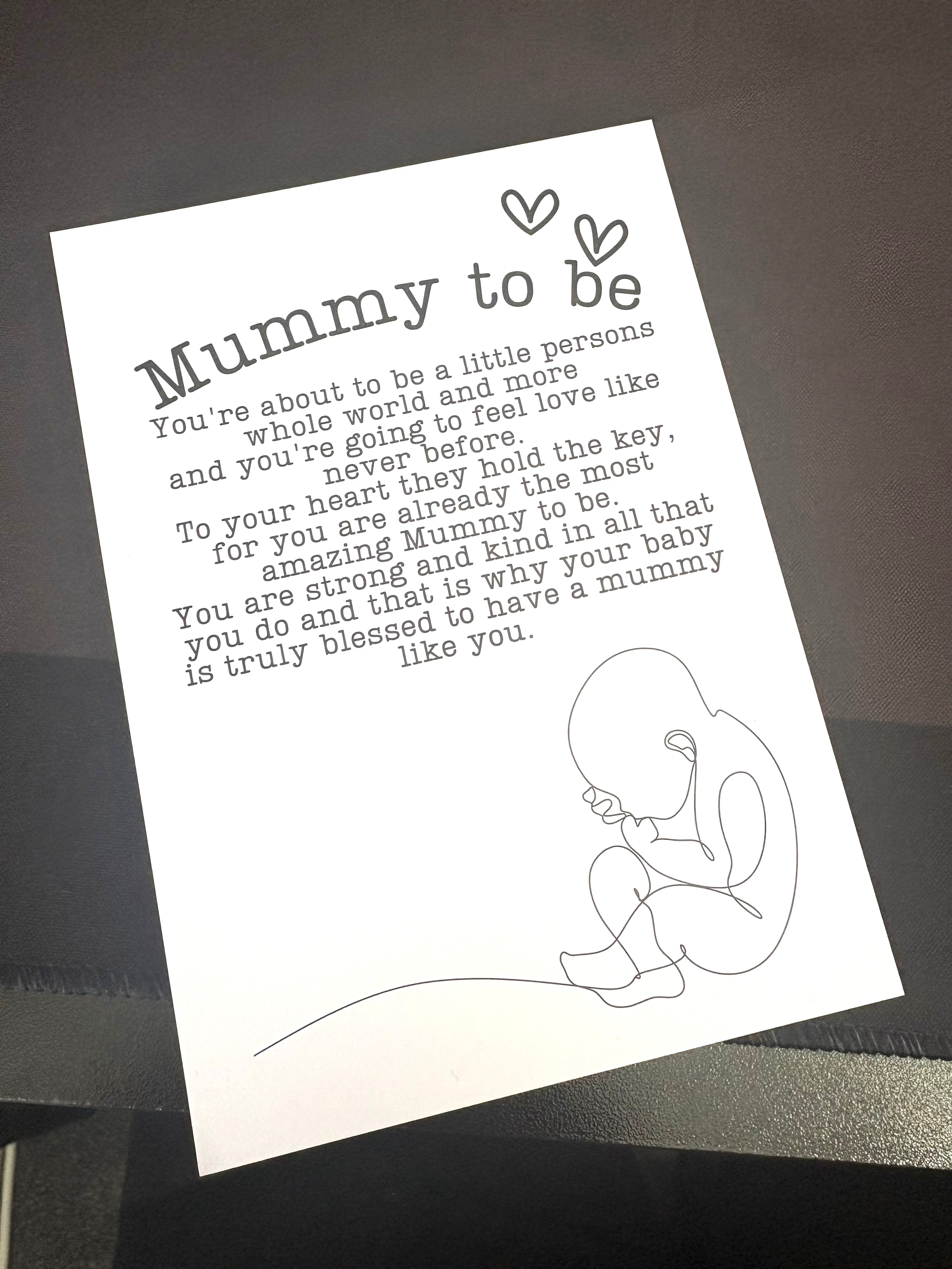 55 x A6 Mummy to Be - BACKING CARD ONLY