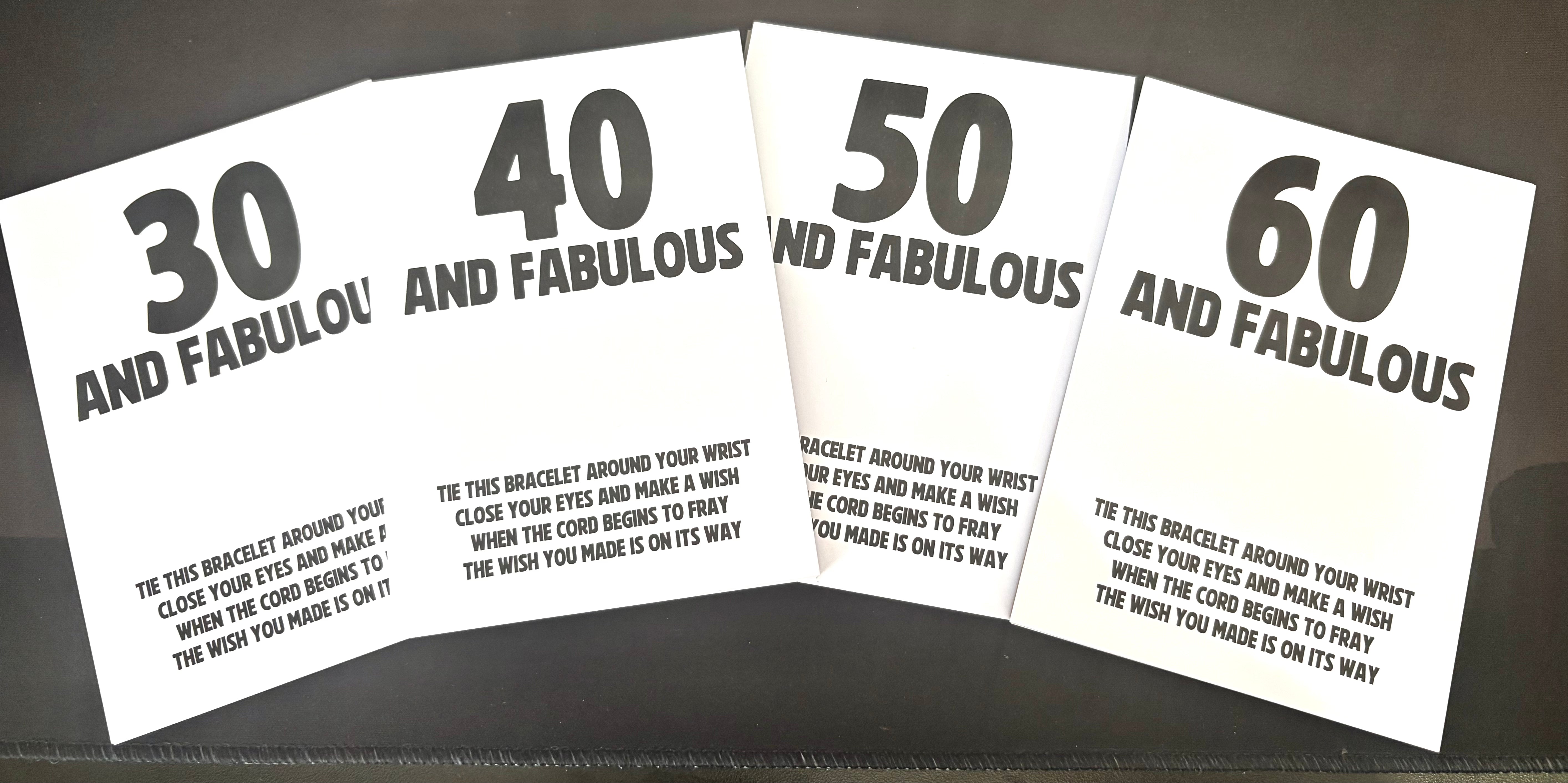 48 x A6 Birthday Fabulous - BACKING CARD ONLY