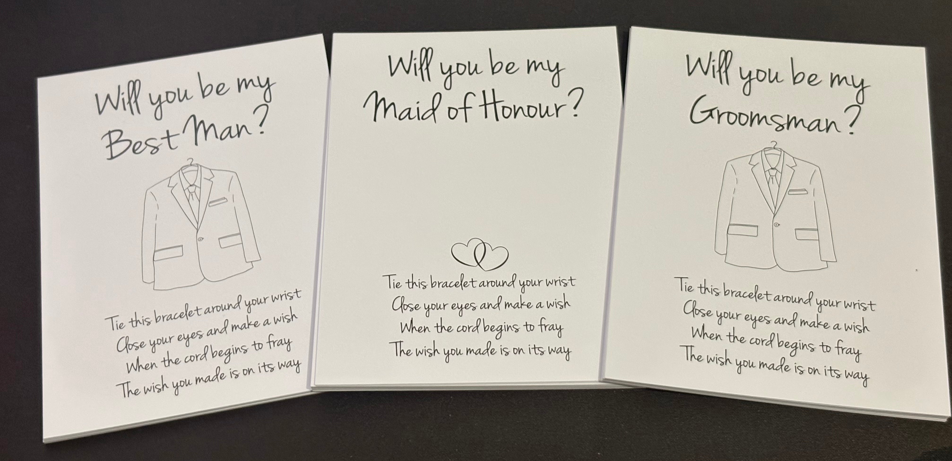 28 x A6 Will you be my - BACKING CARD ONLY