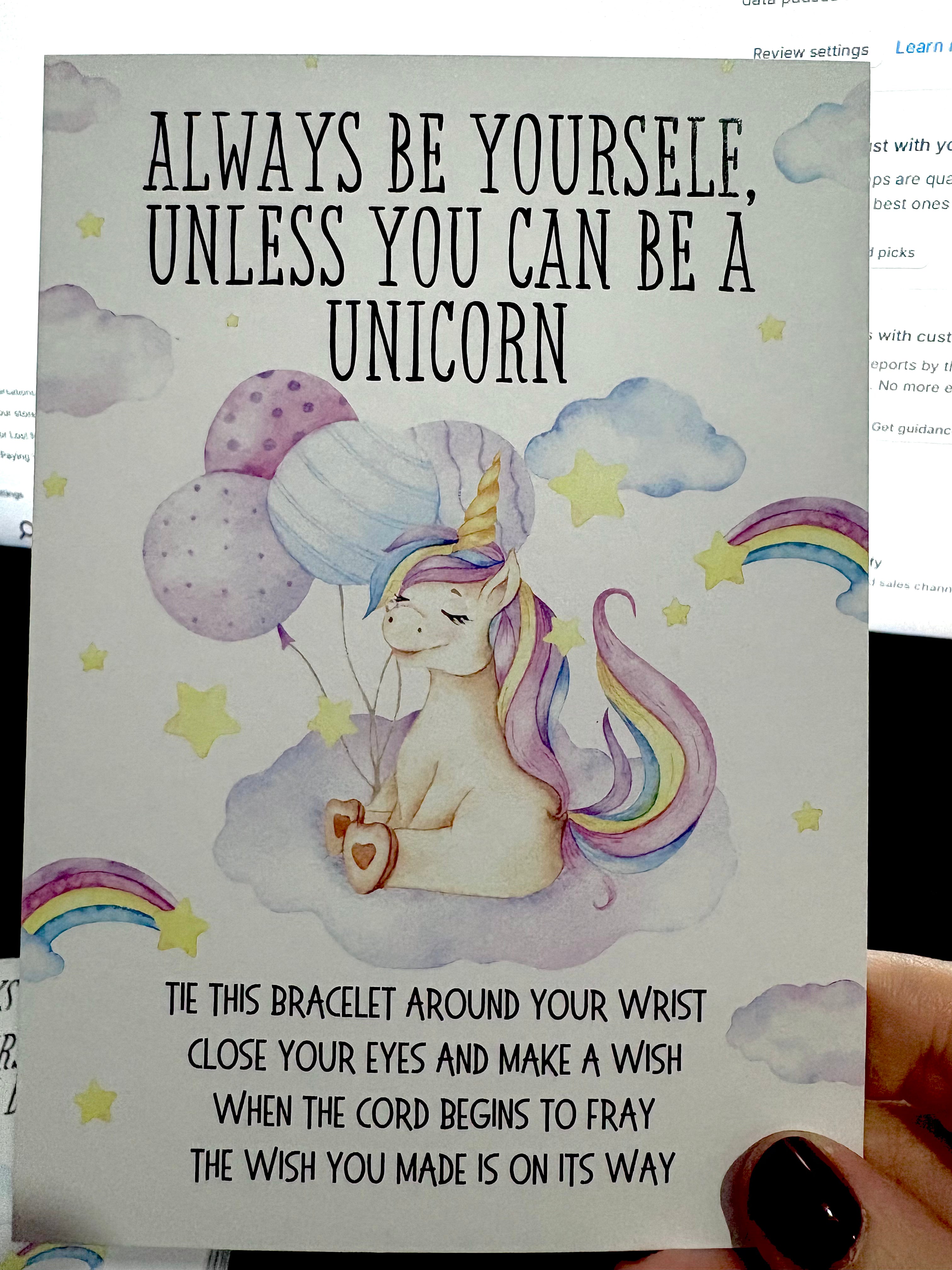 A6 Be a Unicorn - BACKING CARD ONLY