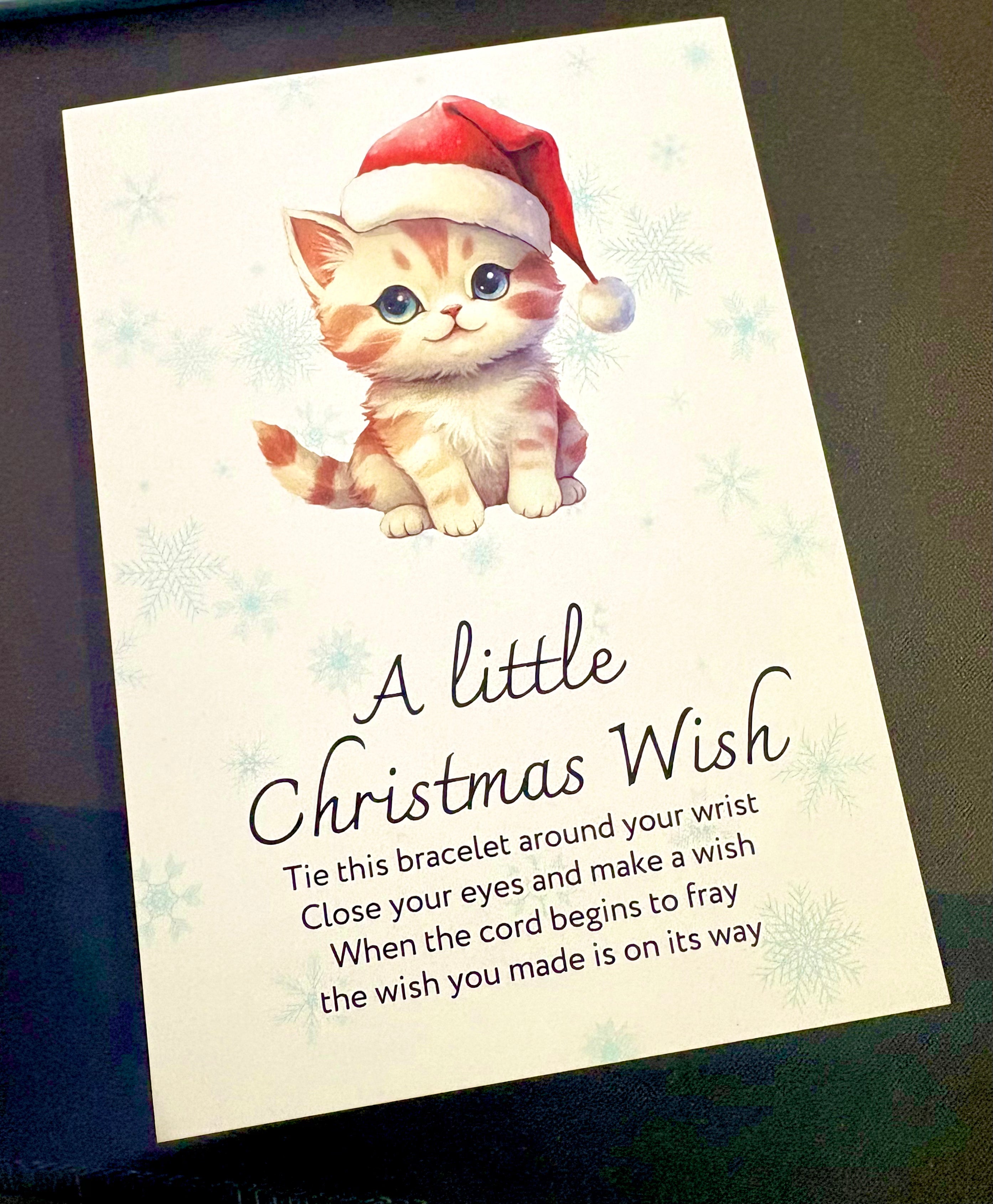 65 x A6 A Little Christmas Wish - CAT - BACKING CARD ONLY