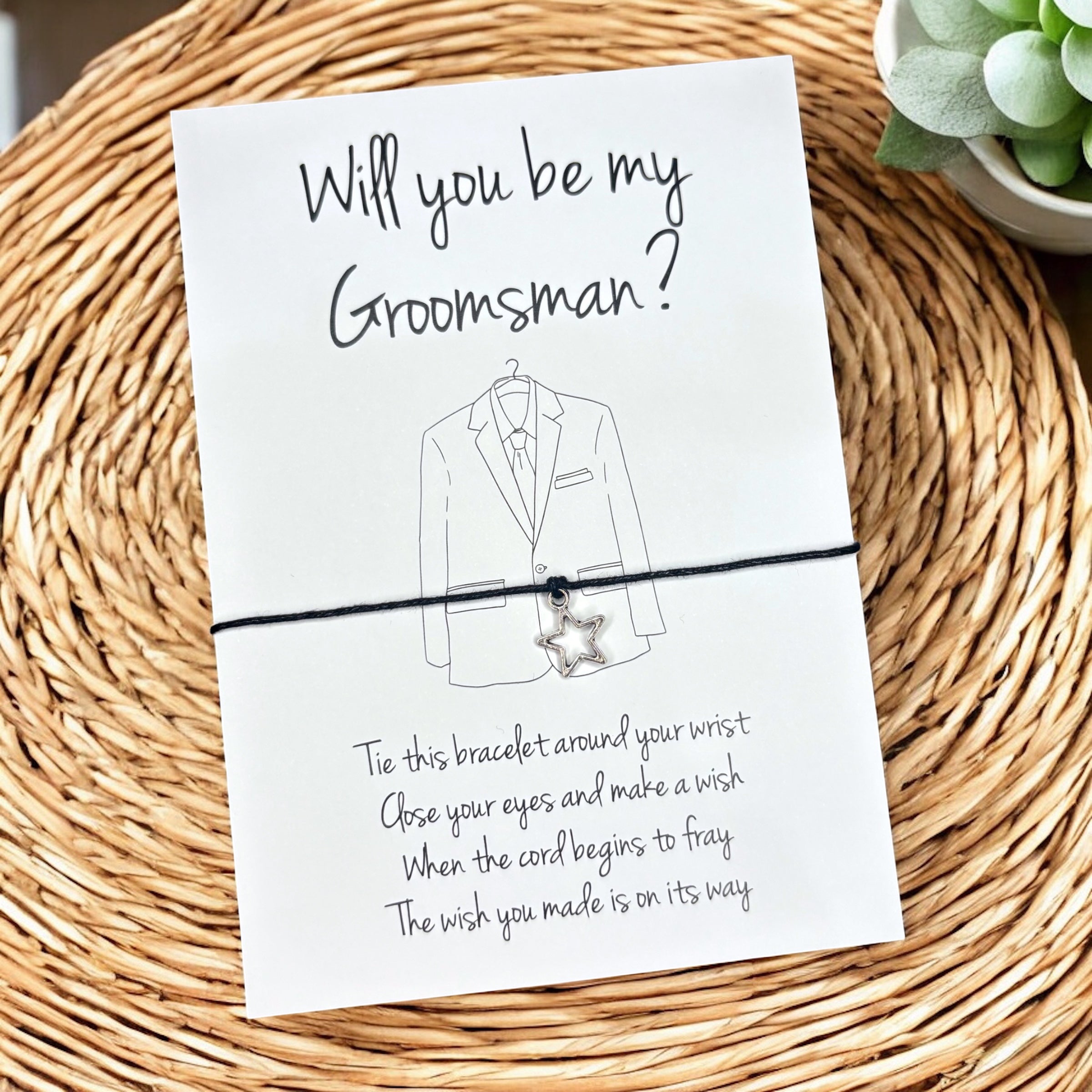 10 x Will you be my... Wedding - Bracelets - Star / Heart Charm - A6