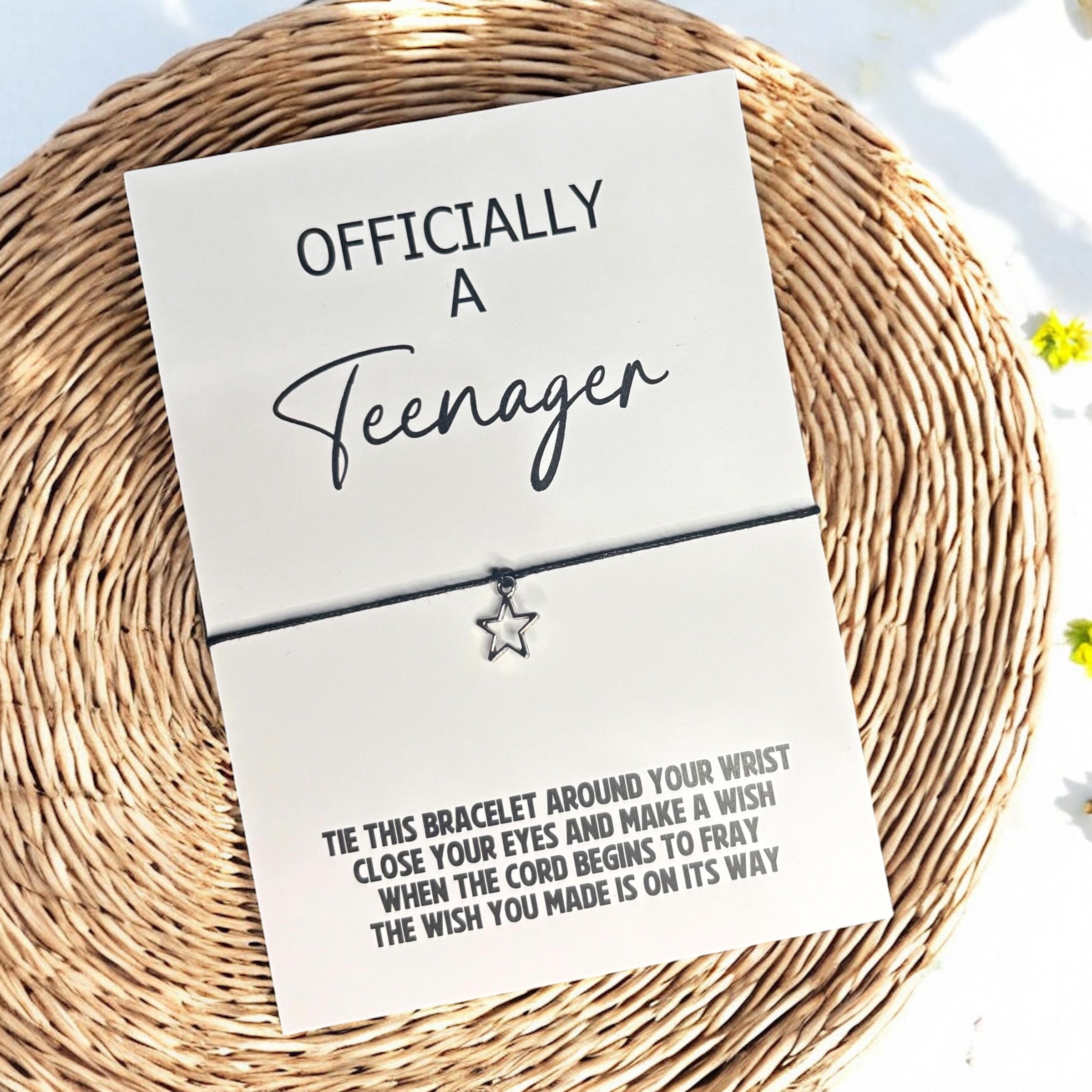 10 x 'Officially a Teenager' - Bracelets - Star Charm - A6