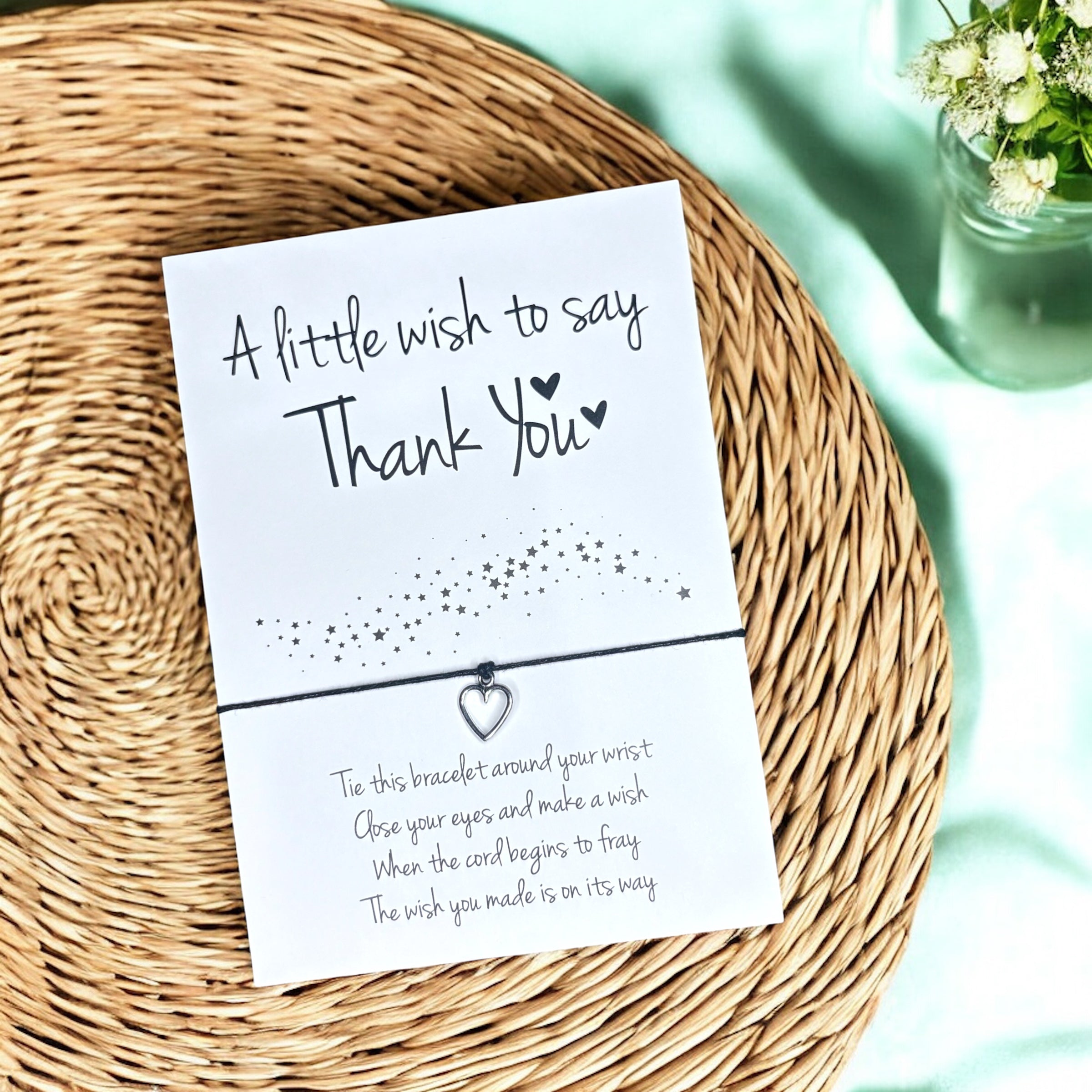 10 x A Little Wish to Say Thank You - Bracelets - Heart Charm - A6