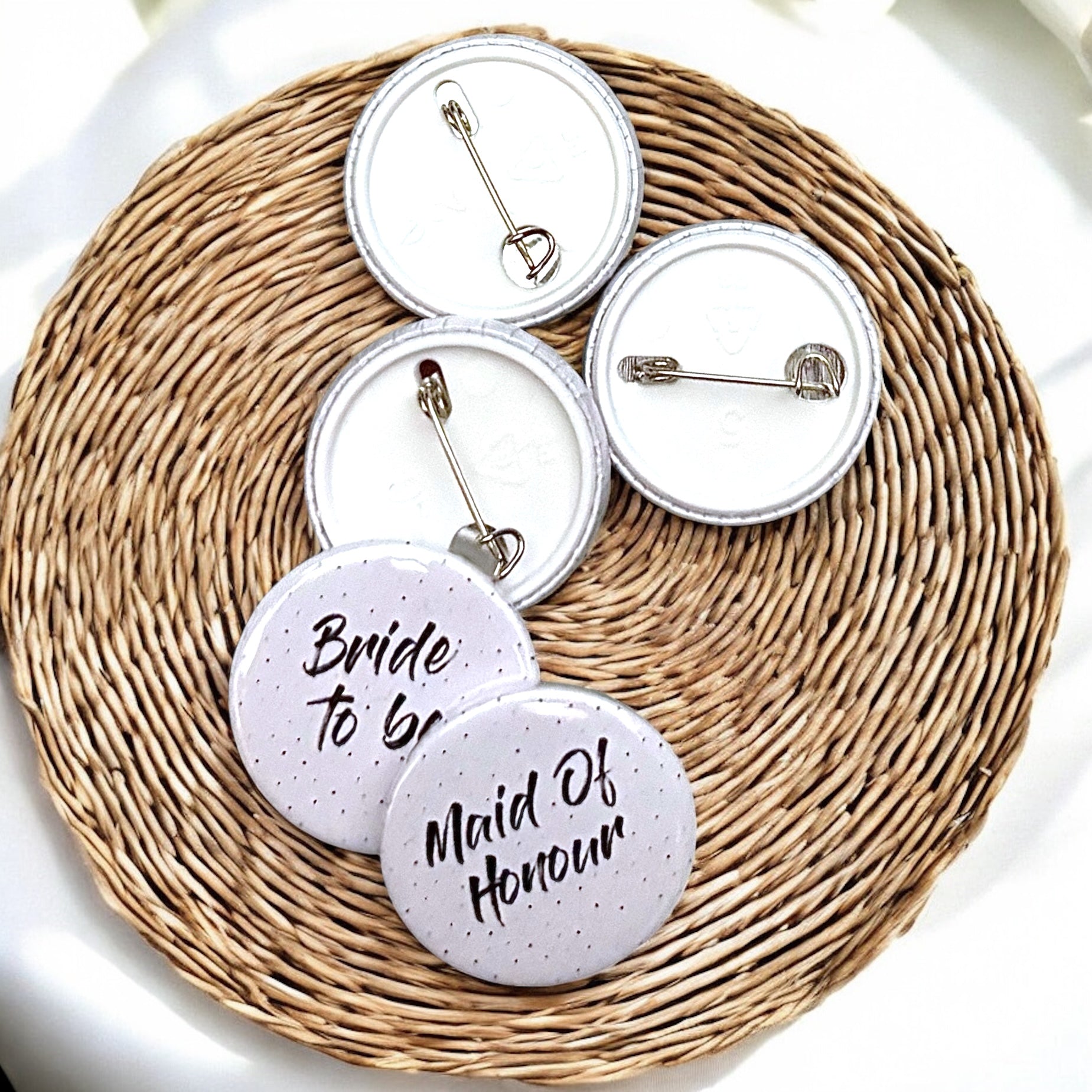 10 x 25mm Wedding Title Badges