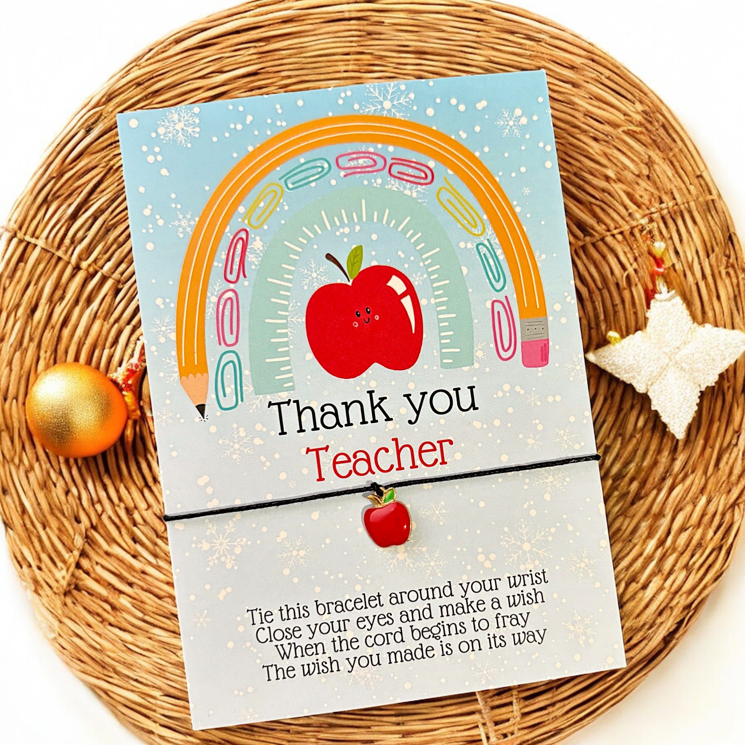 10 x 'Teaching 'Thank You' Christmas Design - Bracelets - A6