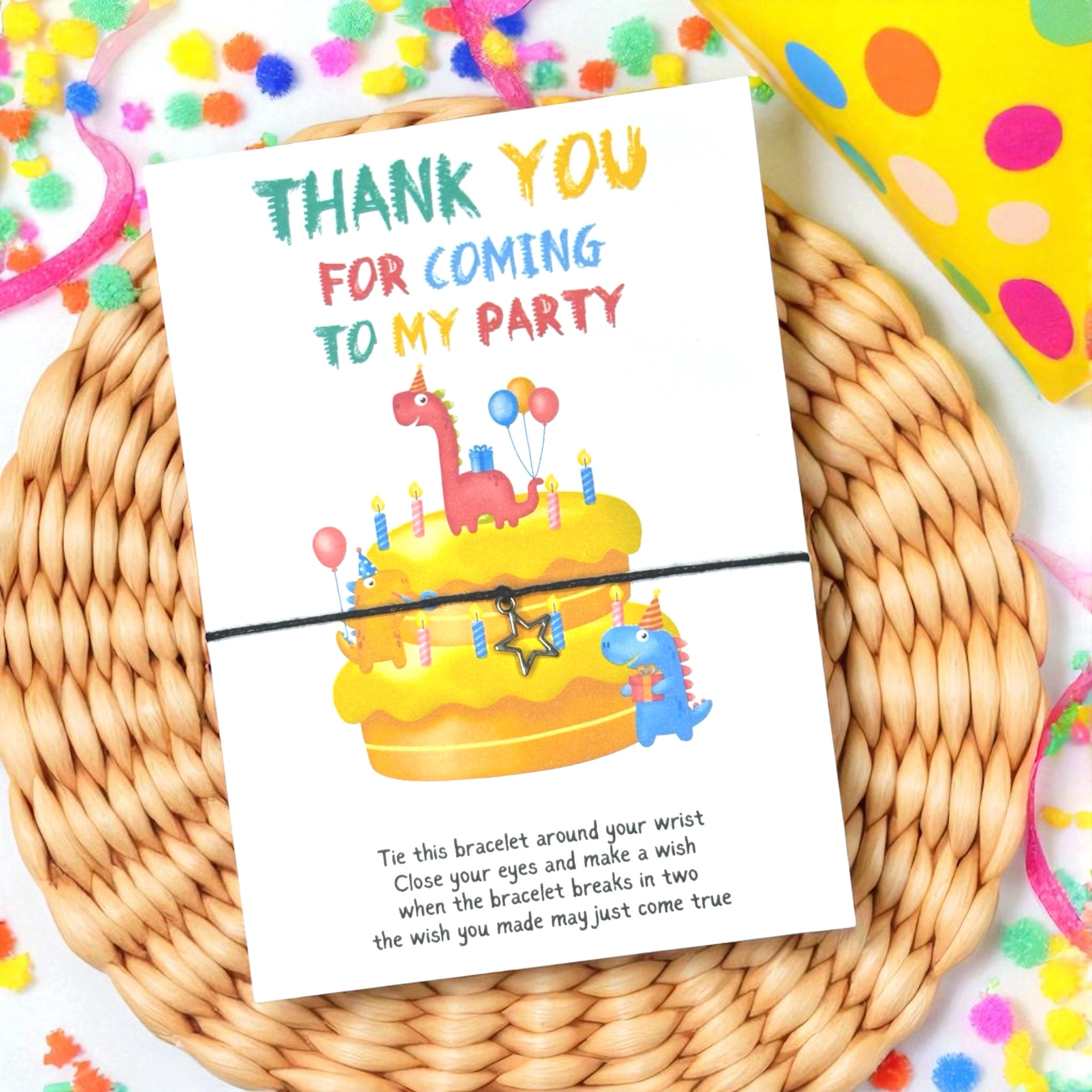 10 x 'Thank You For Coming To My Party' Bracelets - A6
