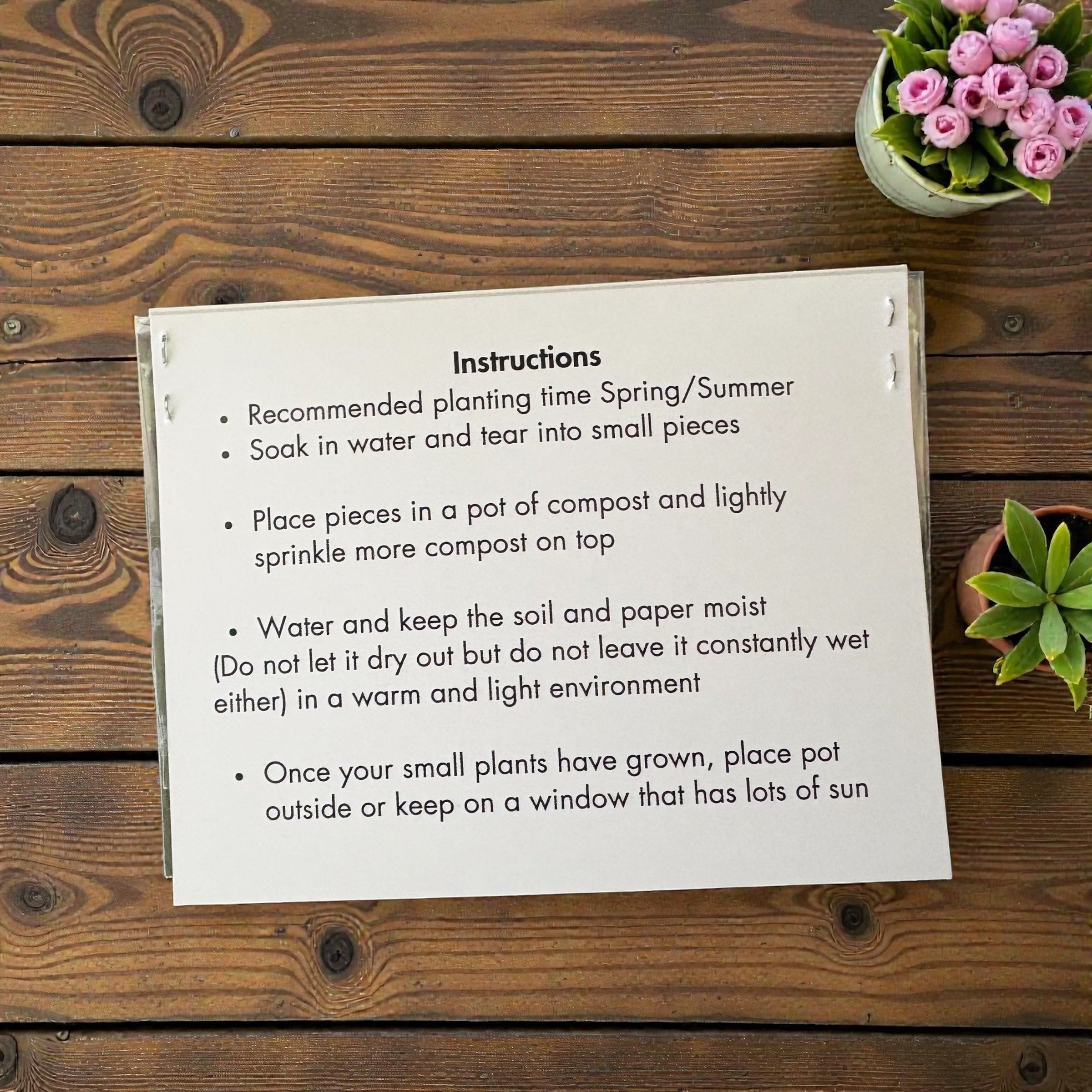 5 x Plantable Gift - Mum, Nanny, Mom etc - 'Thank you for helping me grow'