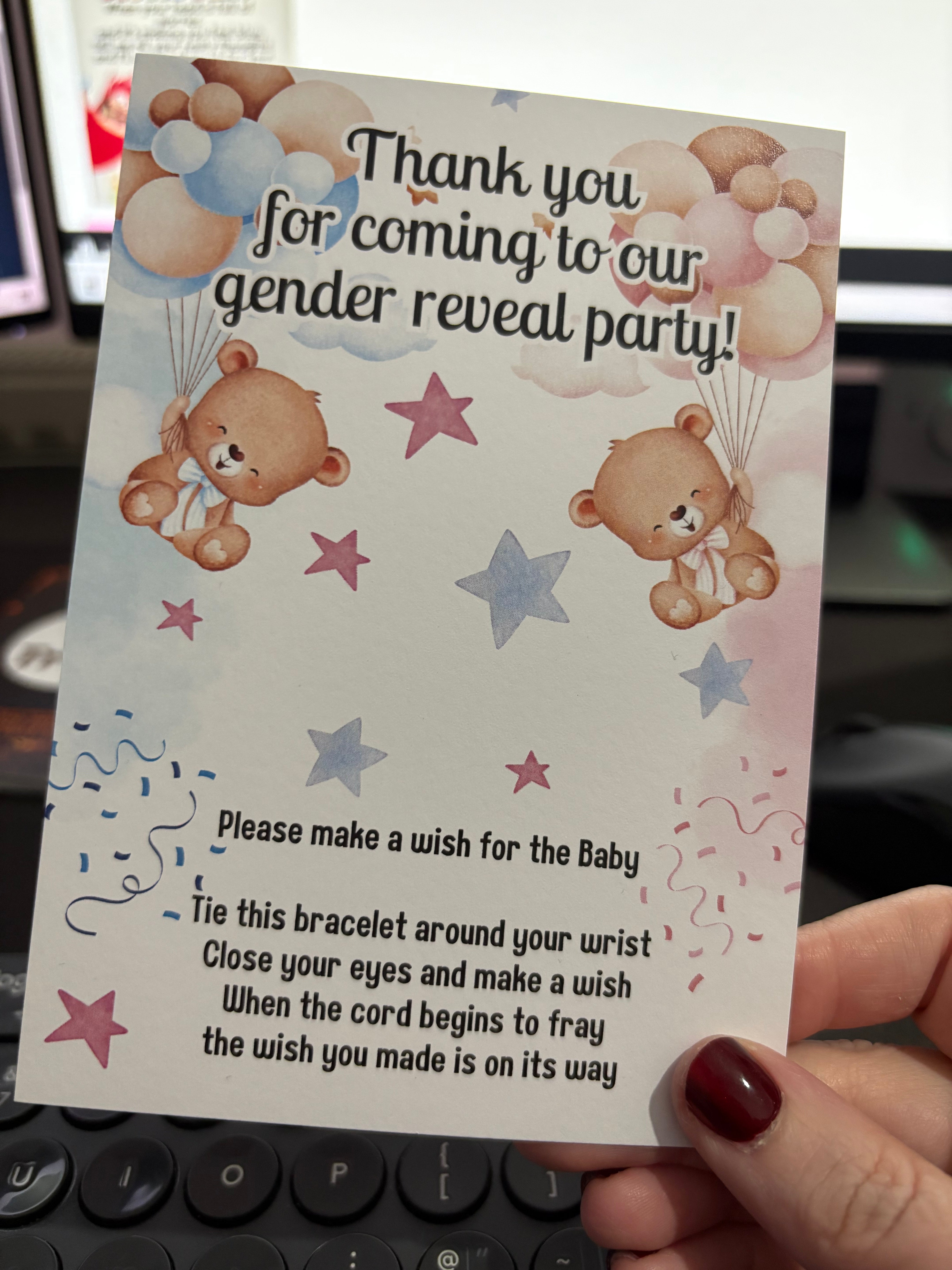 A6 Gender Reveal - BACKING CARD ONLY
