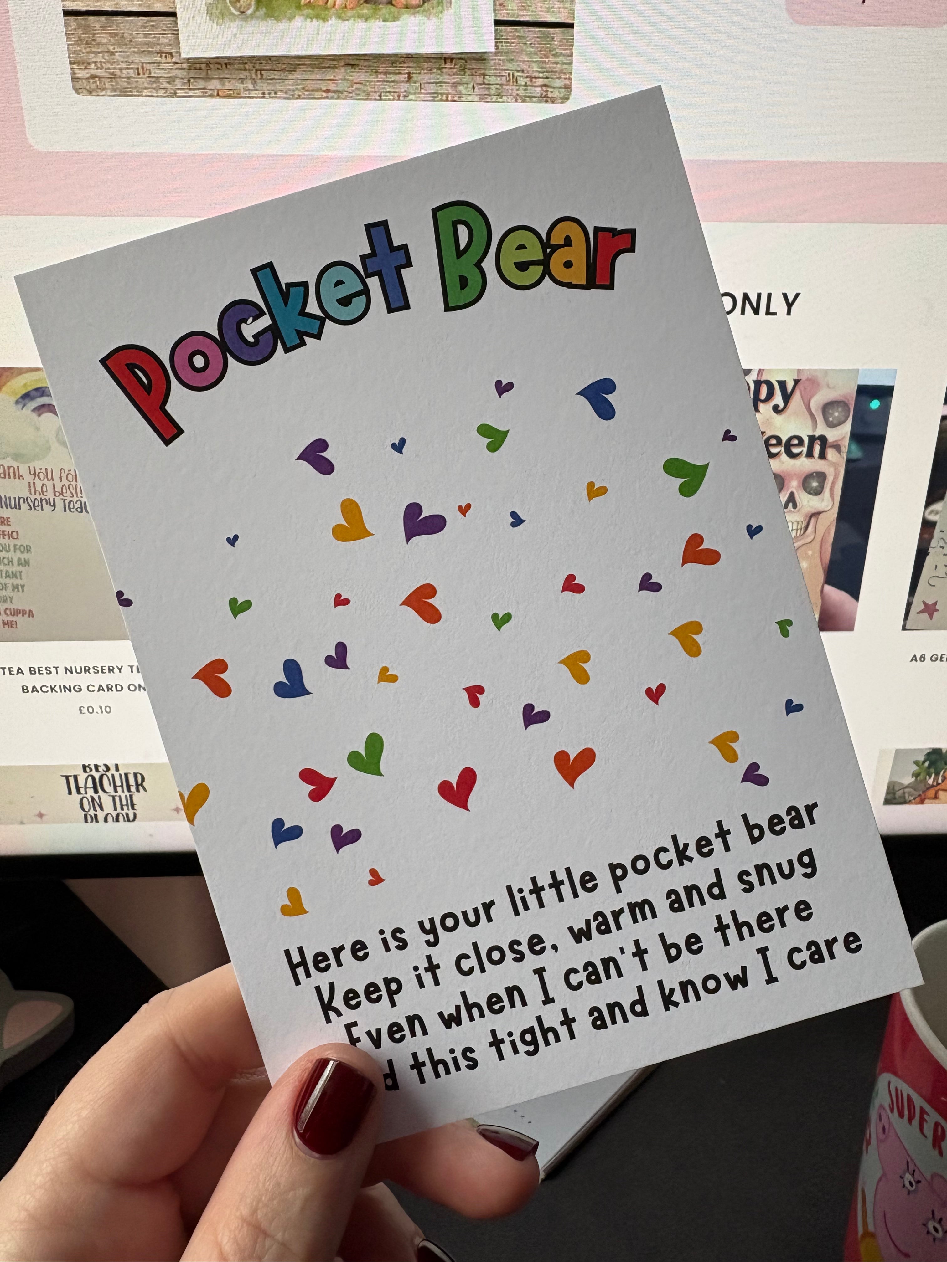 A6 Pocket Bear - BACKING CARD ONLY