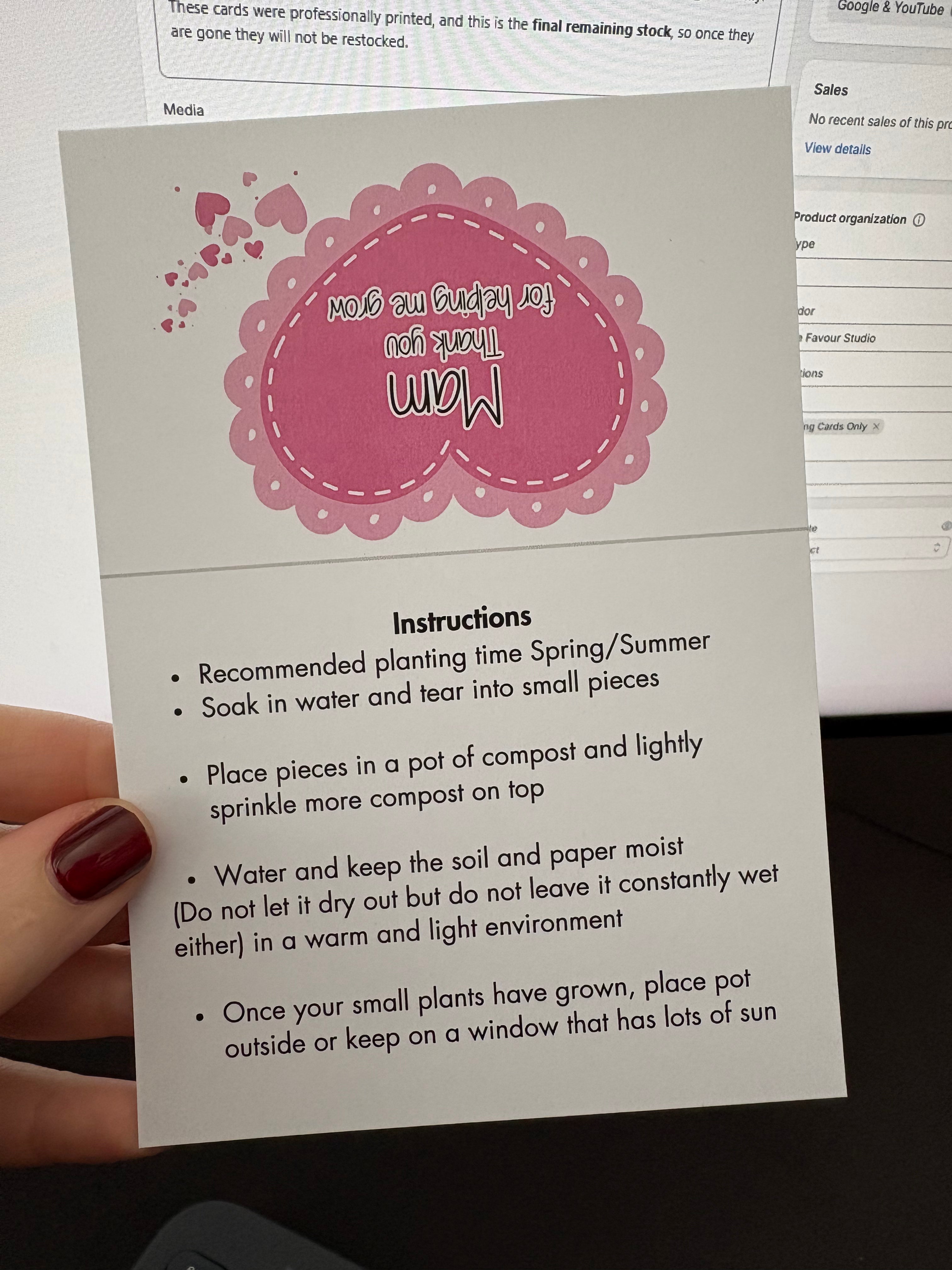 A6 Plantable MAM - BACKING CARD ONLY