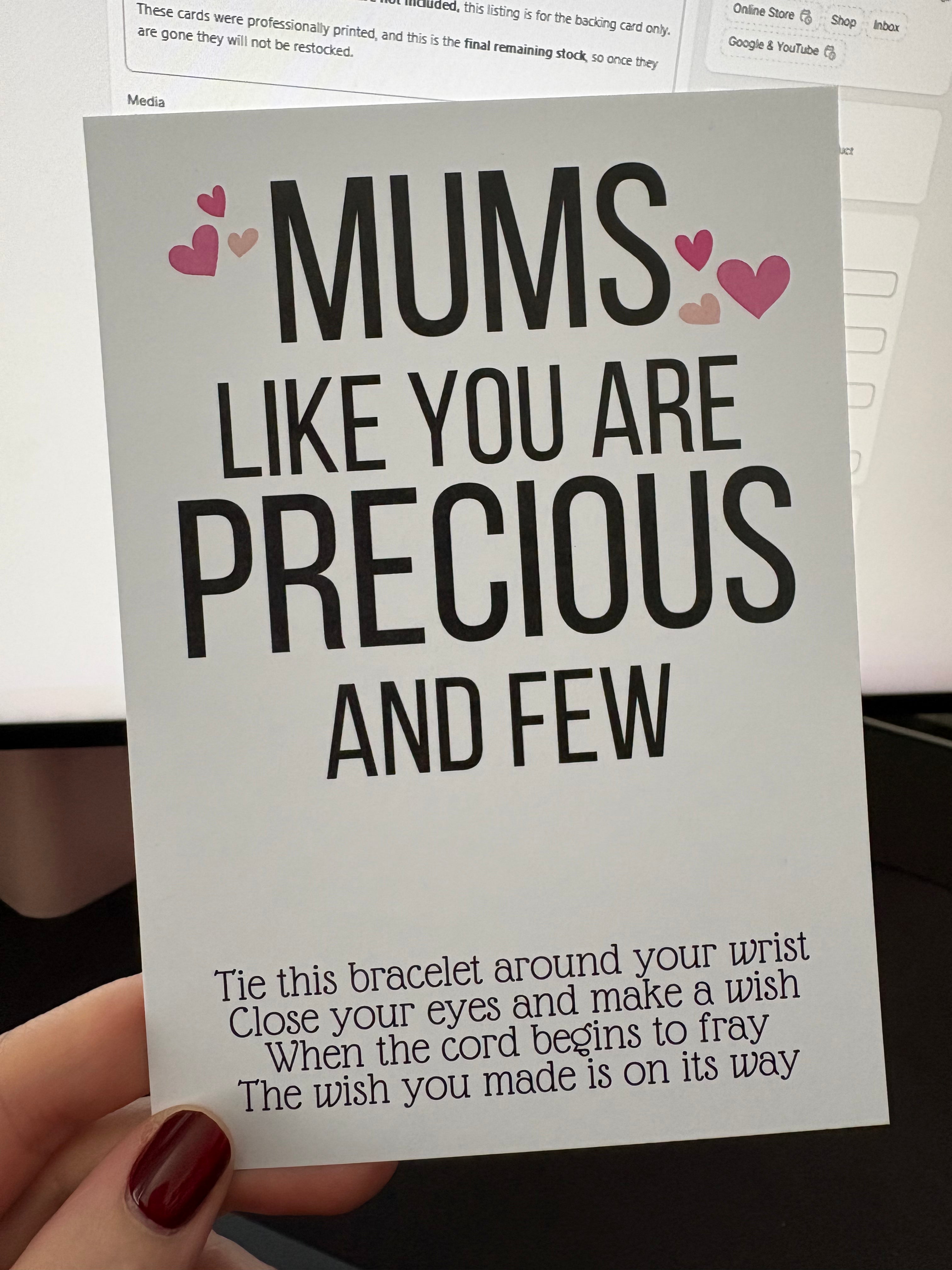 A6 Mums Like You - BACKING CARD ONLY
