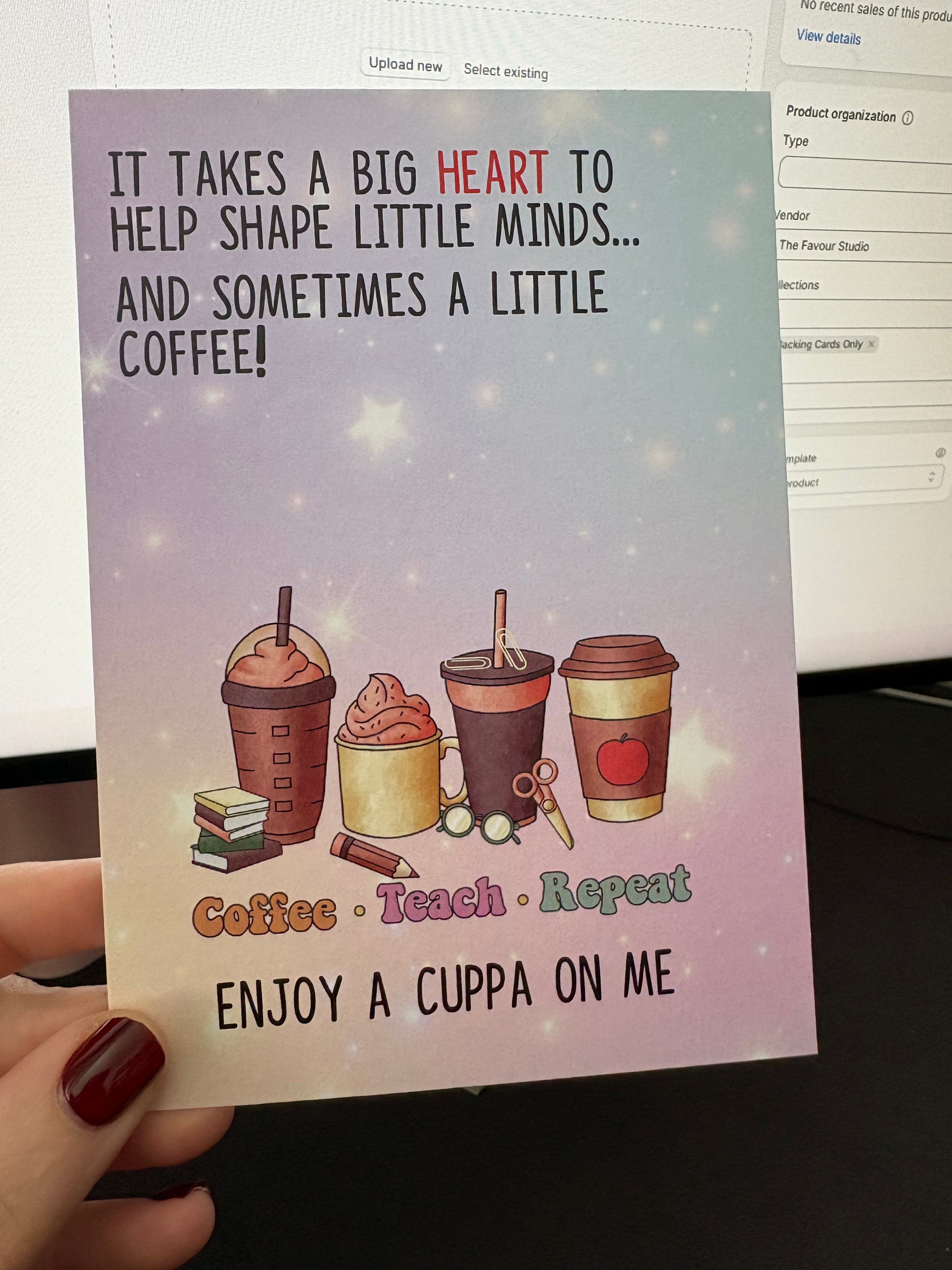 A6 Coffee - Big Heart - BACKING CARD ONLY