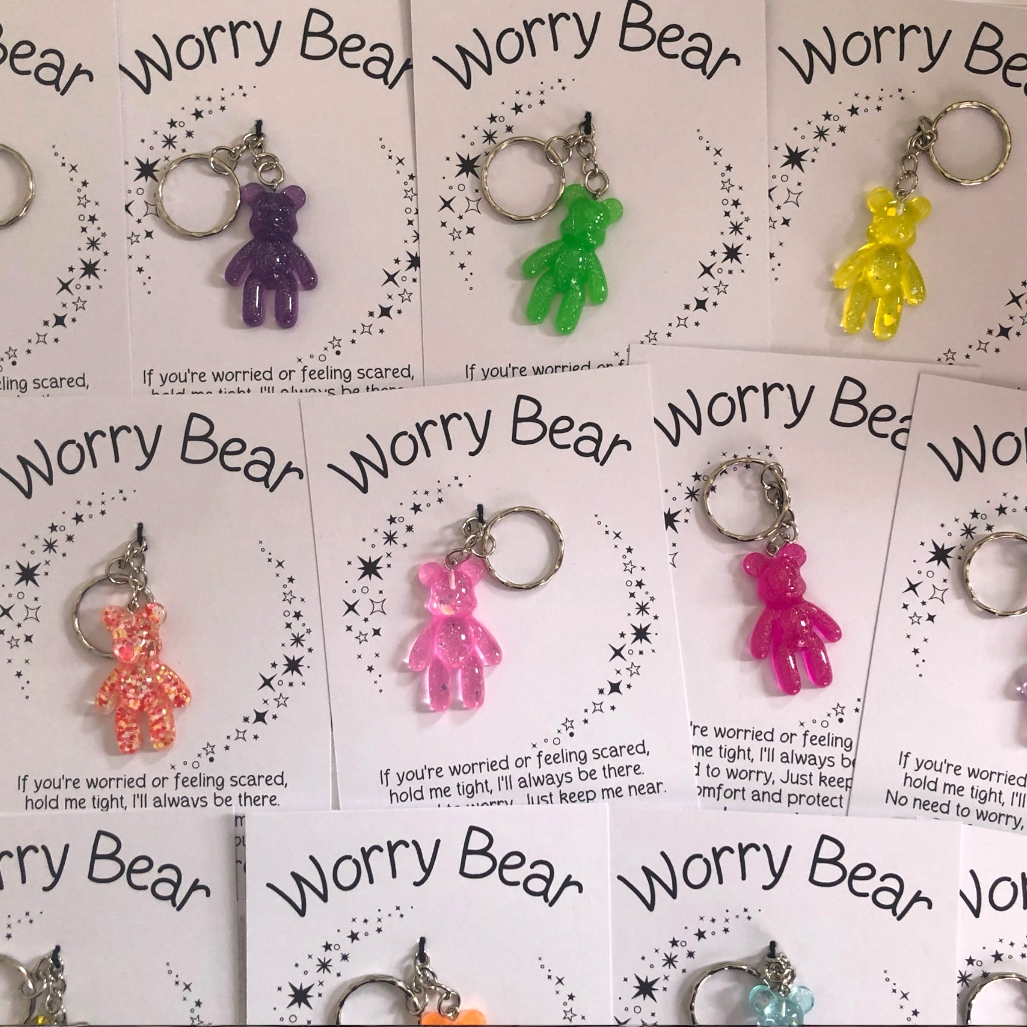 5 x Worry Bear Keyring