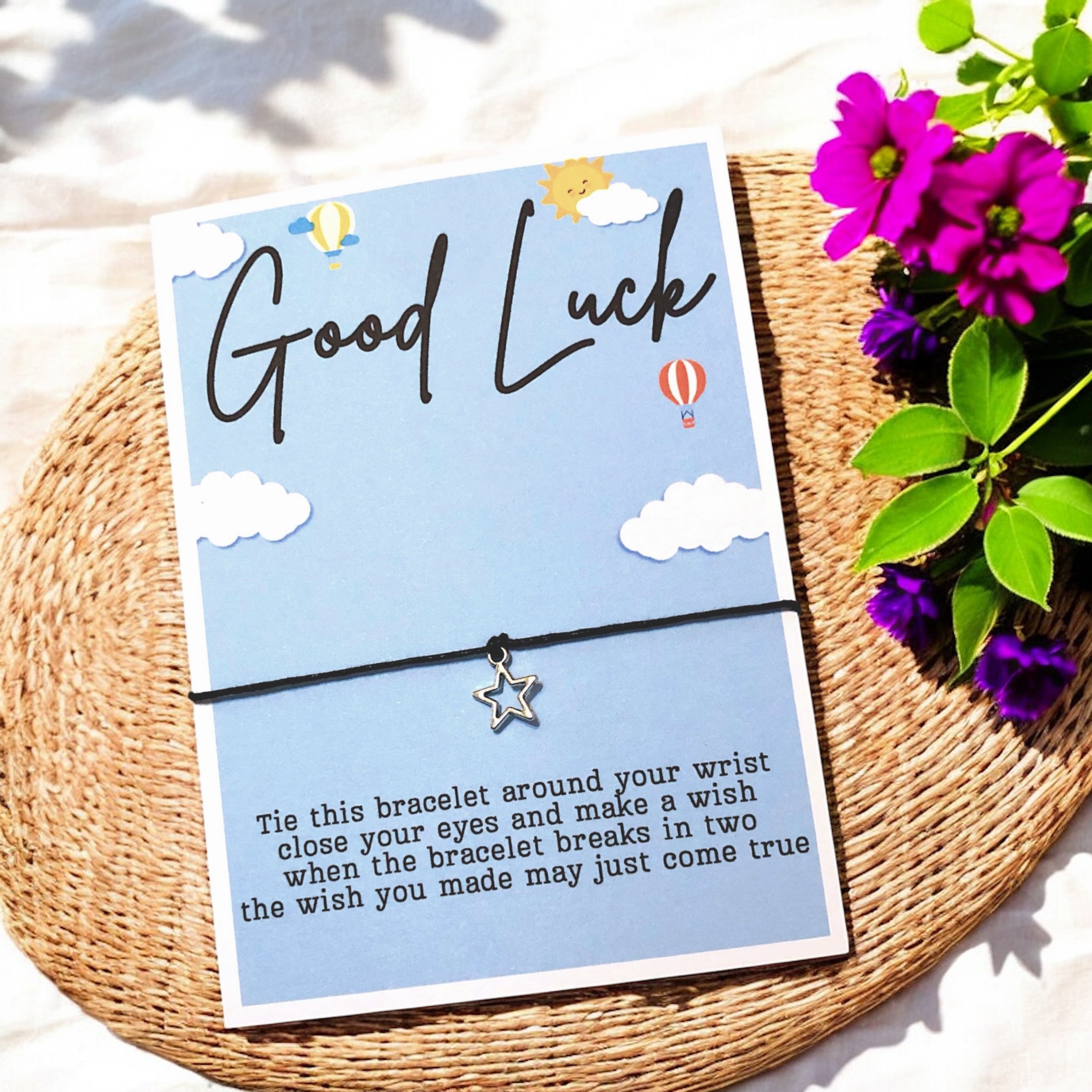 5 x Good Luck Blue Hot Air Balloons Bracelets