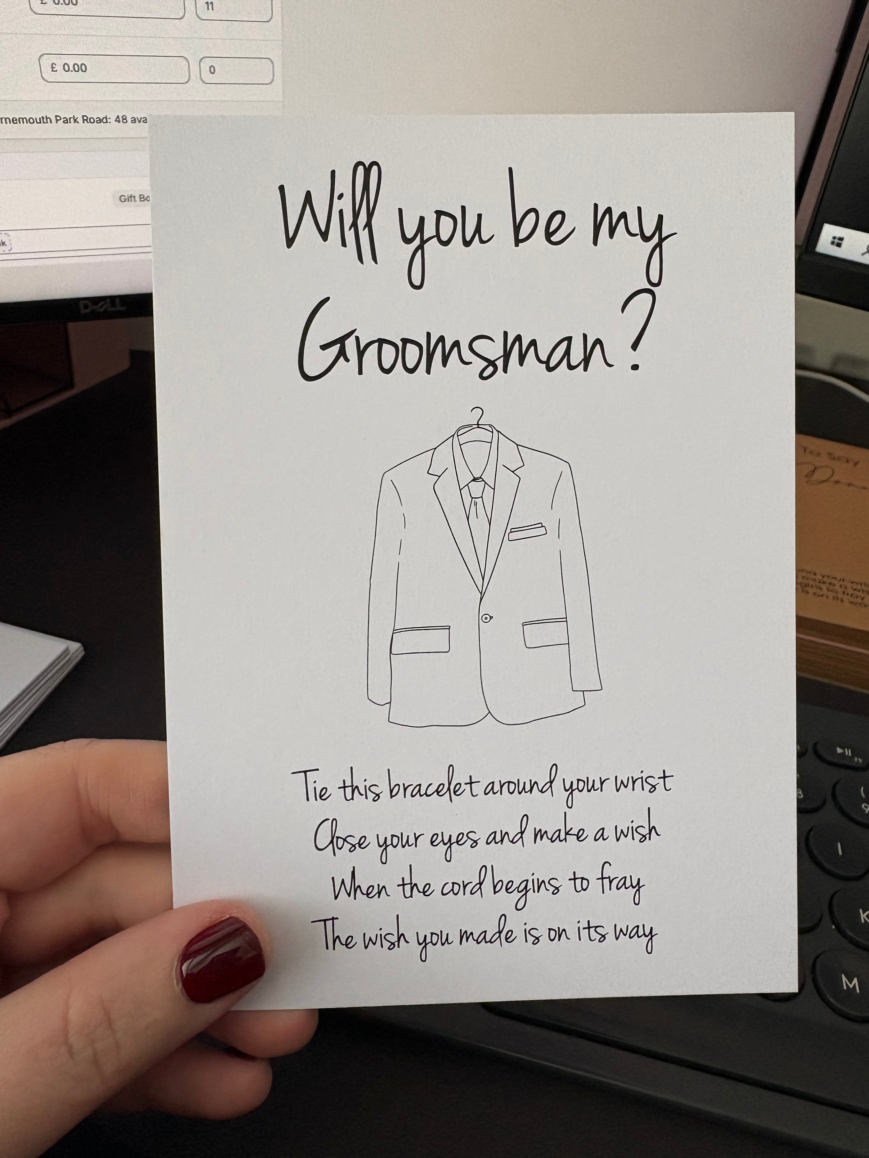 A6 Will you be my Groomsman? - BACKING CARD ONLY