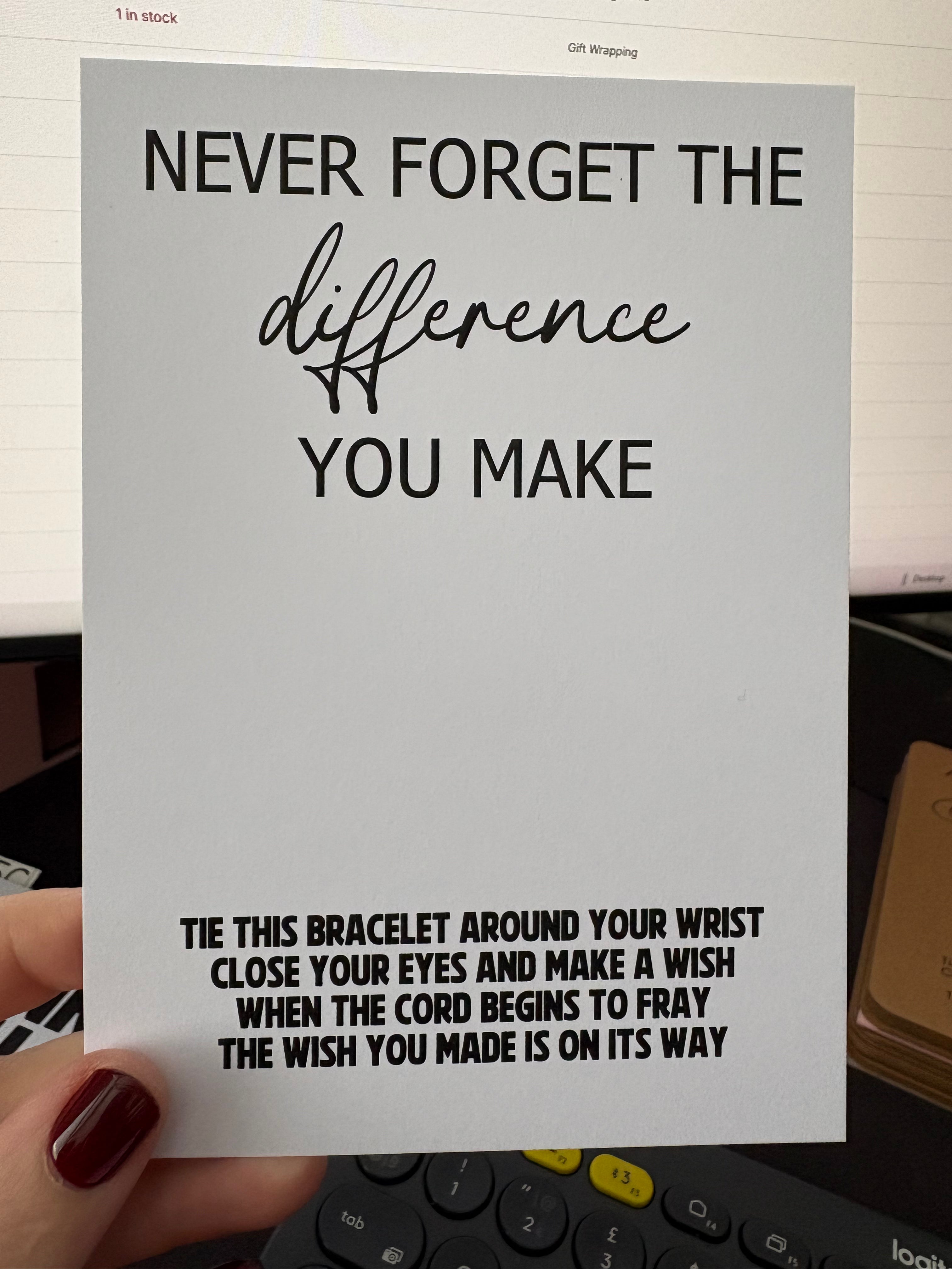 A6 Never Forget - BACKING CARD ONLY