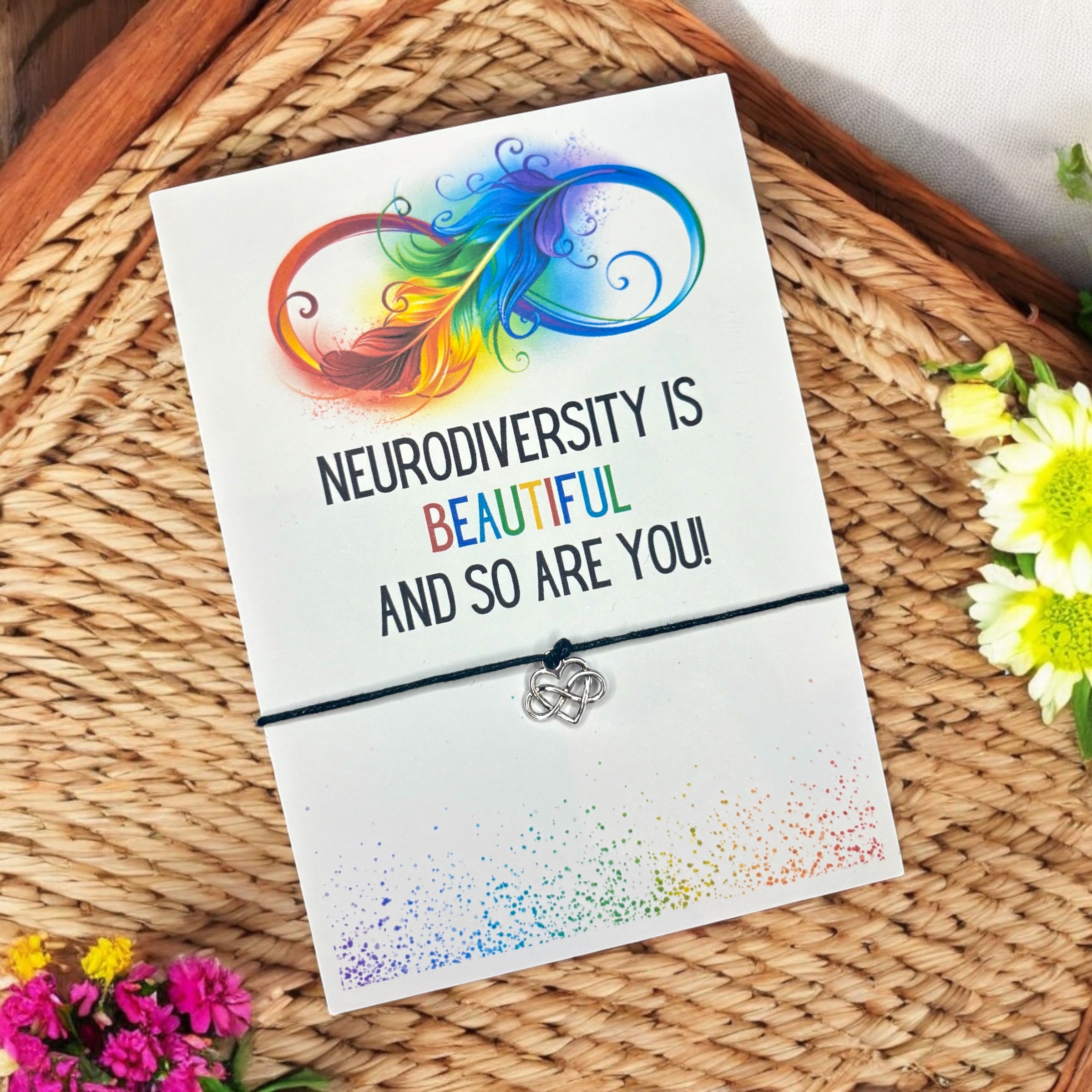 5 x 'Neurodiversity is beautiful' Wish Bracelets - A6