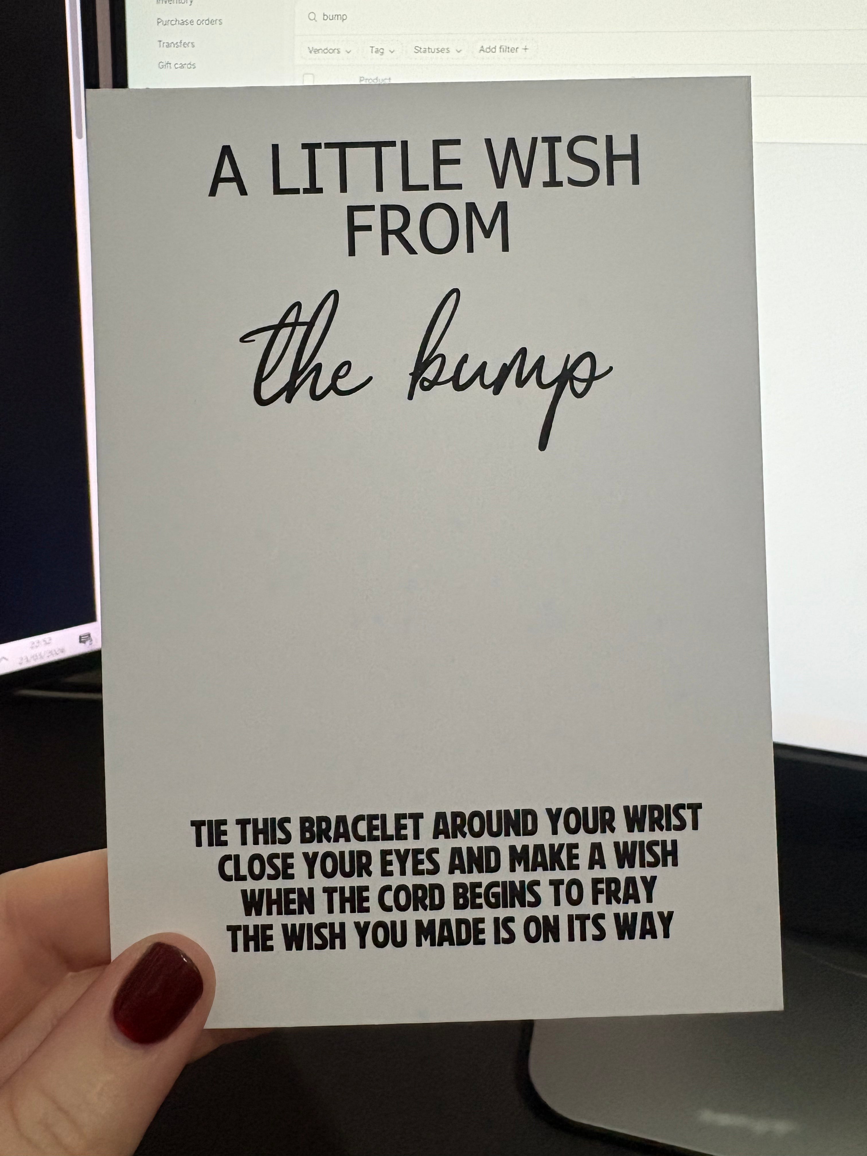 A6 A little wish from the bump - BACKING CARD ONLY