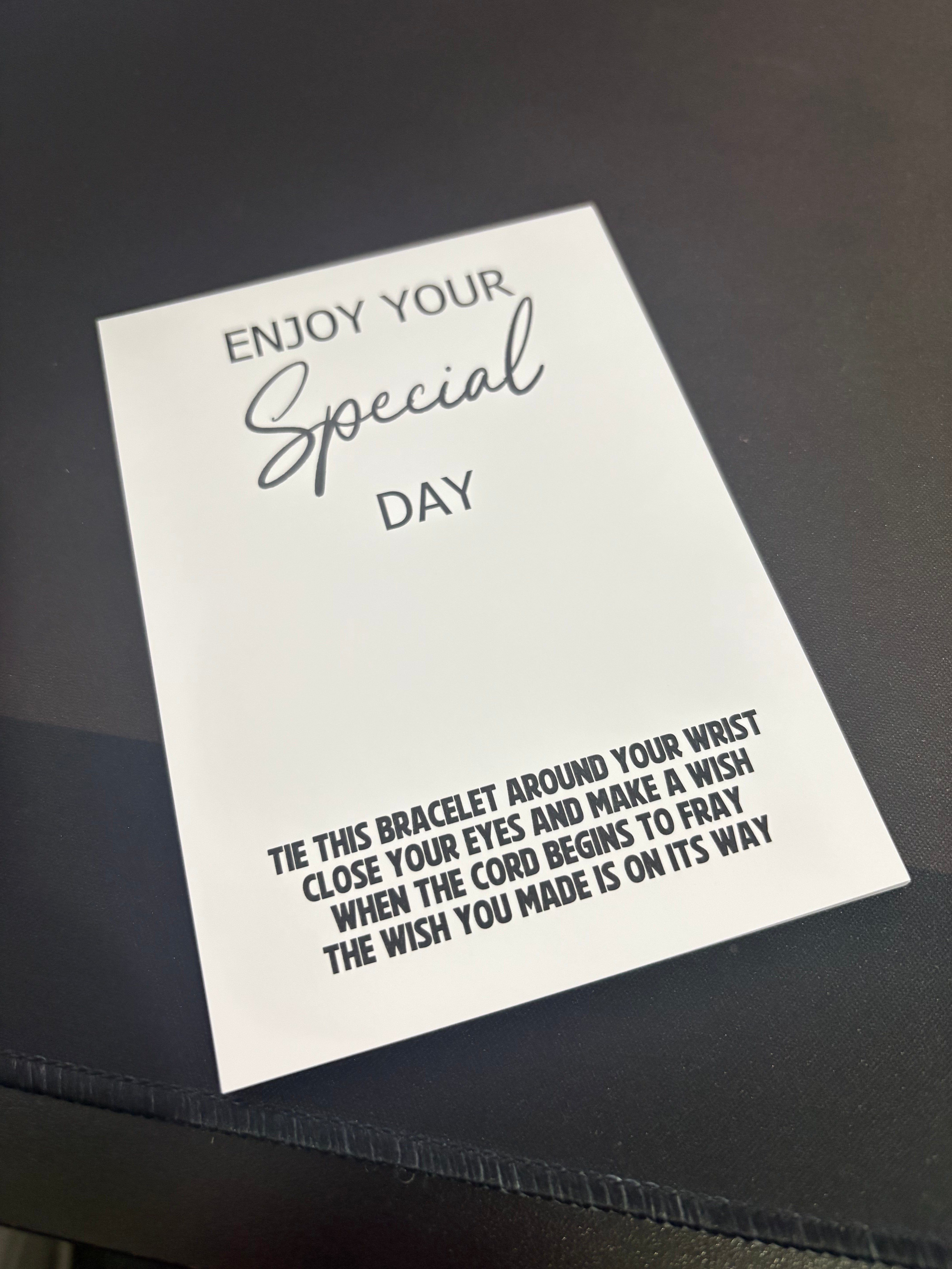 10 x A6 Enjoy your special day - BACKING CARD ONLY