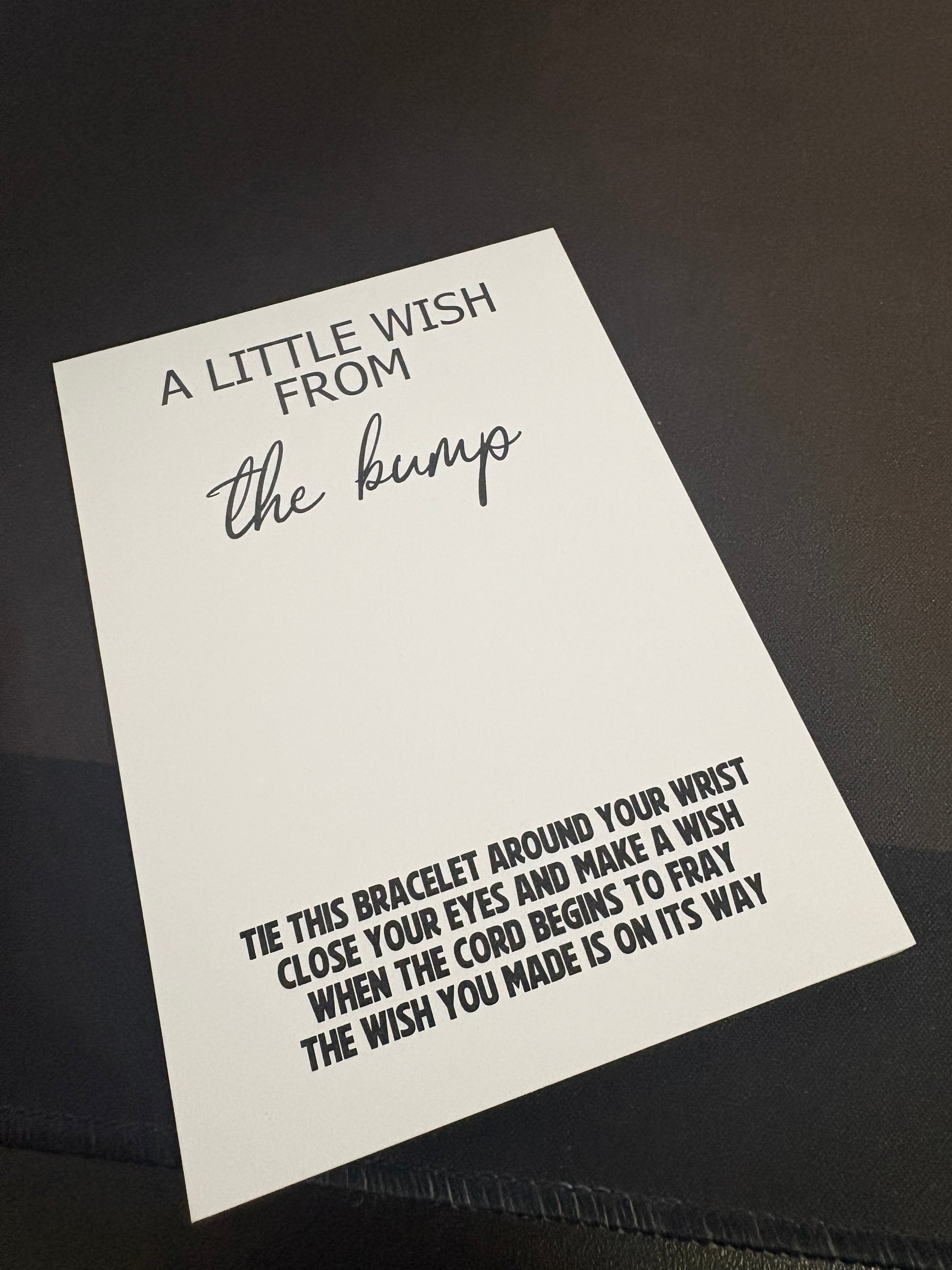 19 x A6 A little wish from the bump - BACKING CARD ONLY