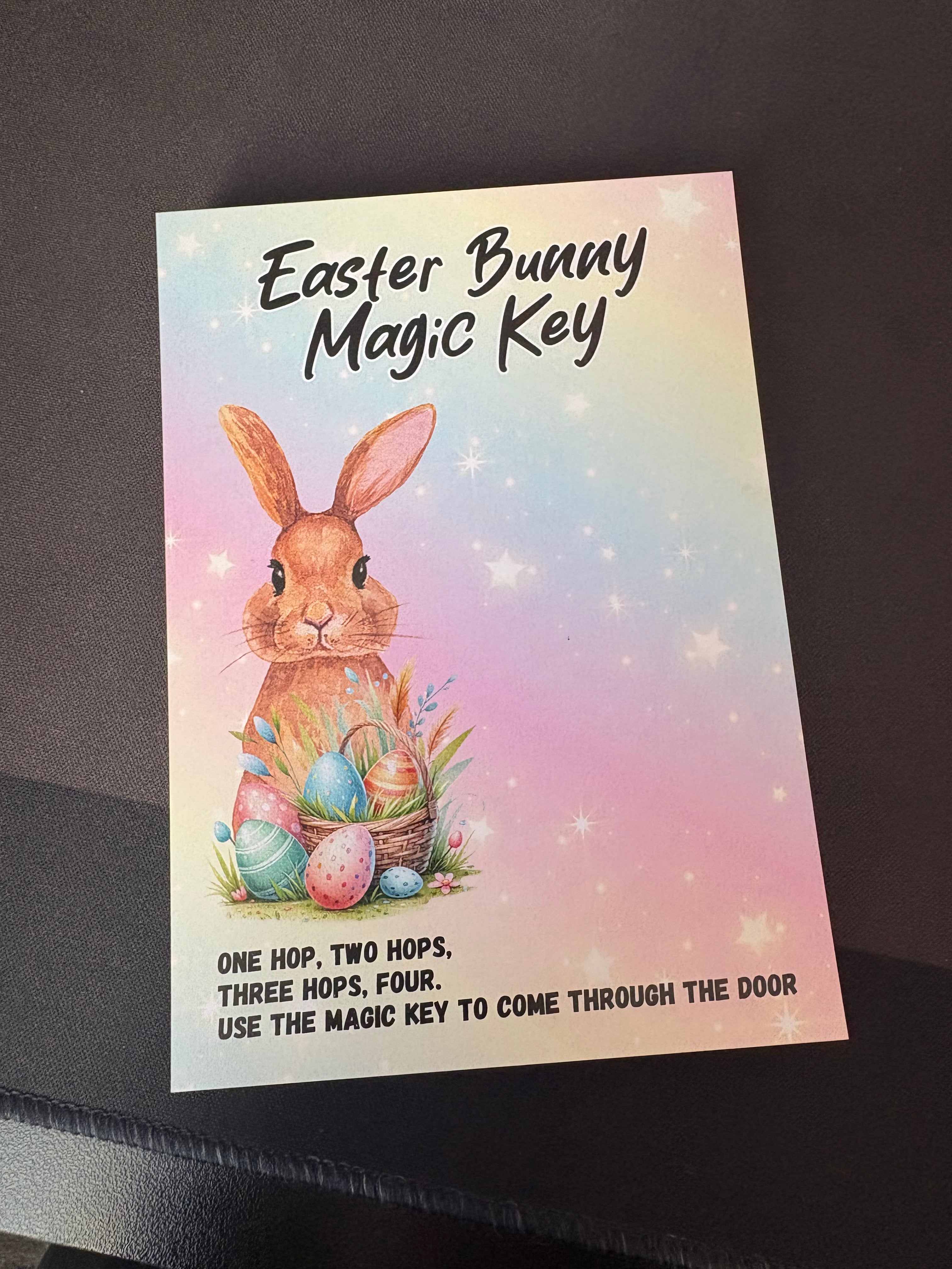 36 x A6 Easter Bunny Magic Key - BACKING CARD ONLY