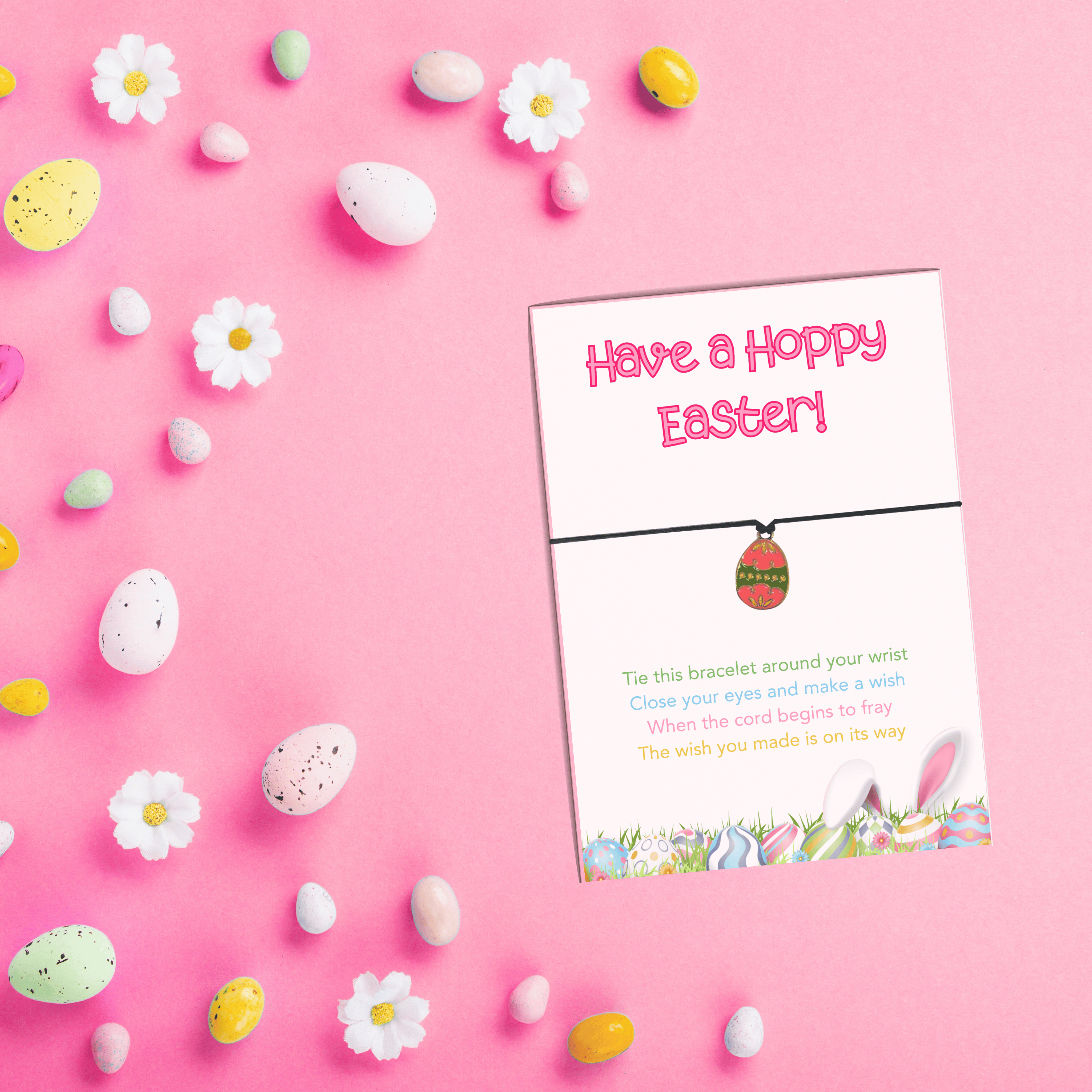 10 x 'Have a Hoppy Easter' Wish Bracelets - A6