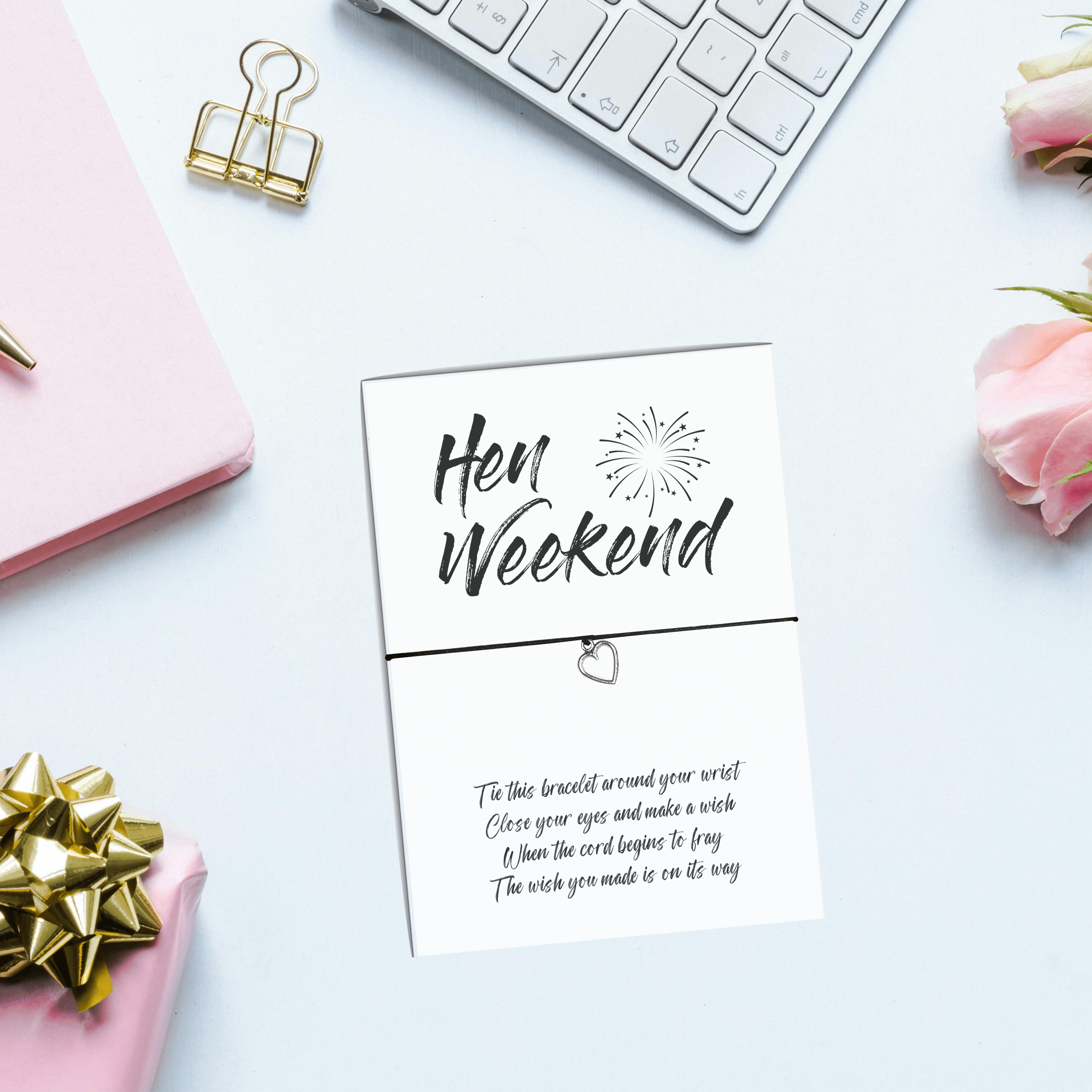 10 x 'Hen' Party / Weekend Wish Bracelets - A6