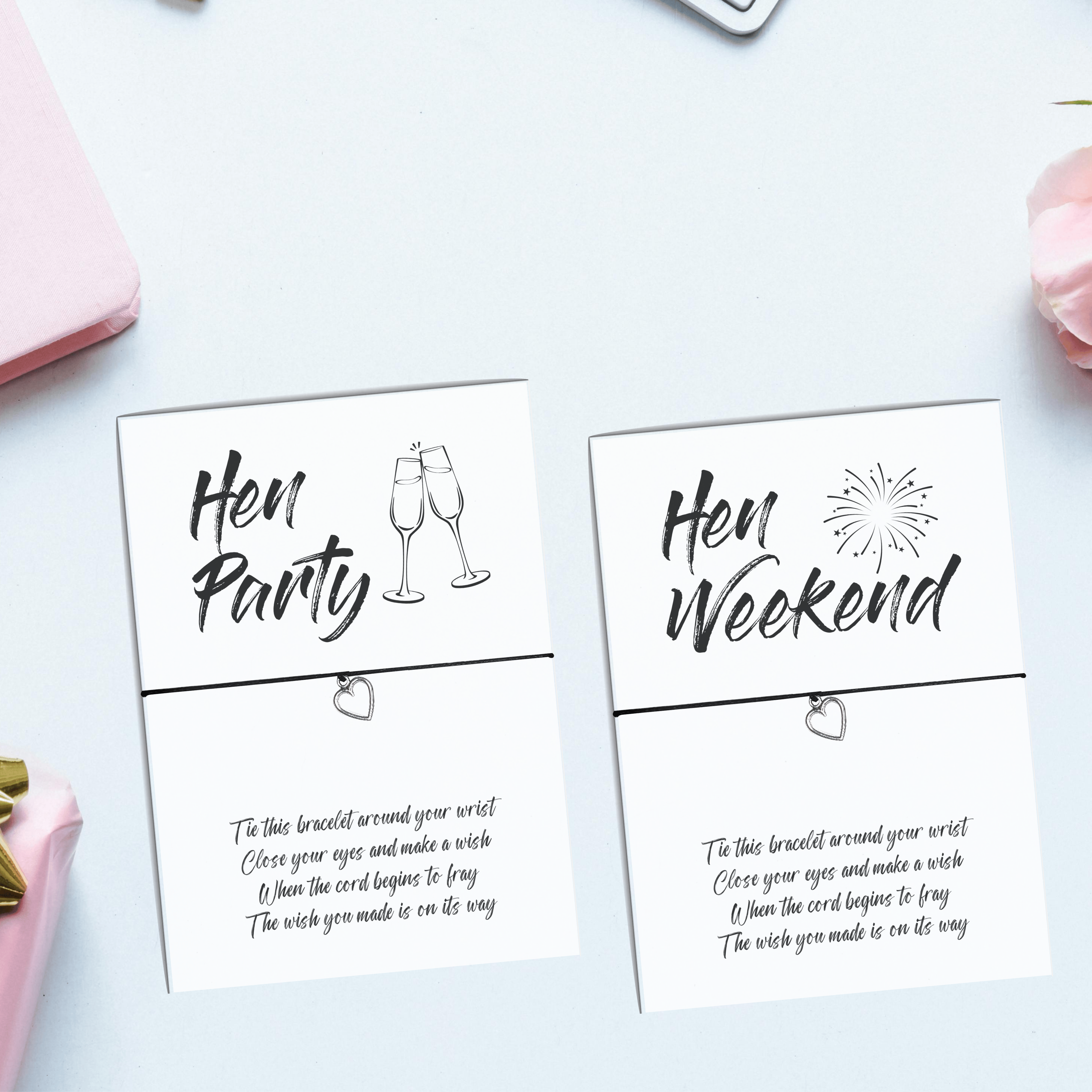 10 x 'Hen' Party / Weekend Wish Bracelets - A6