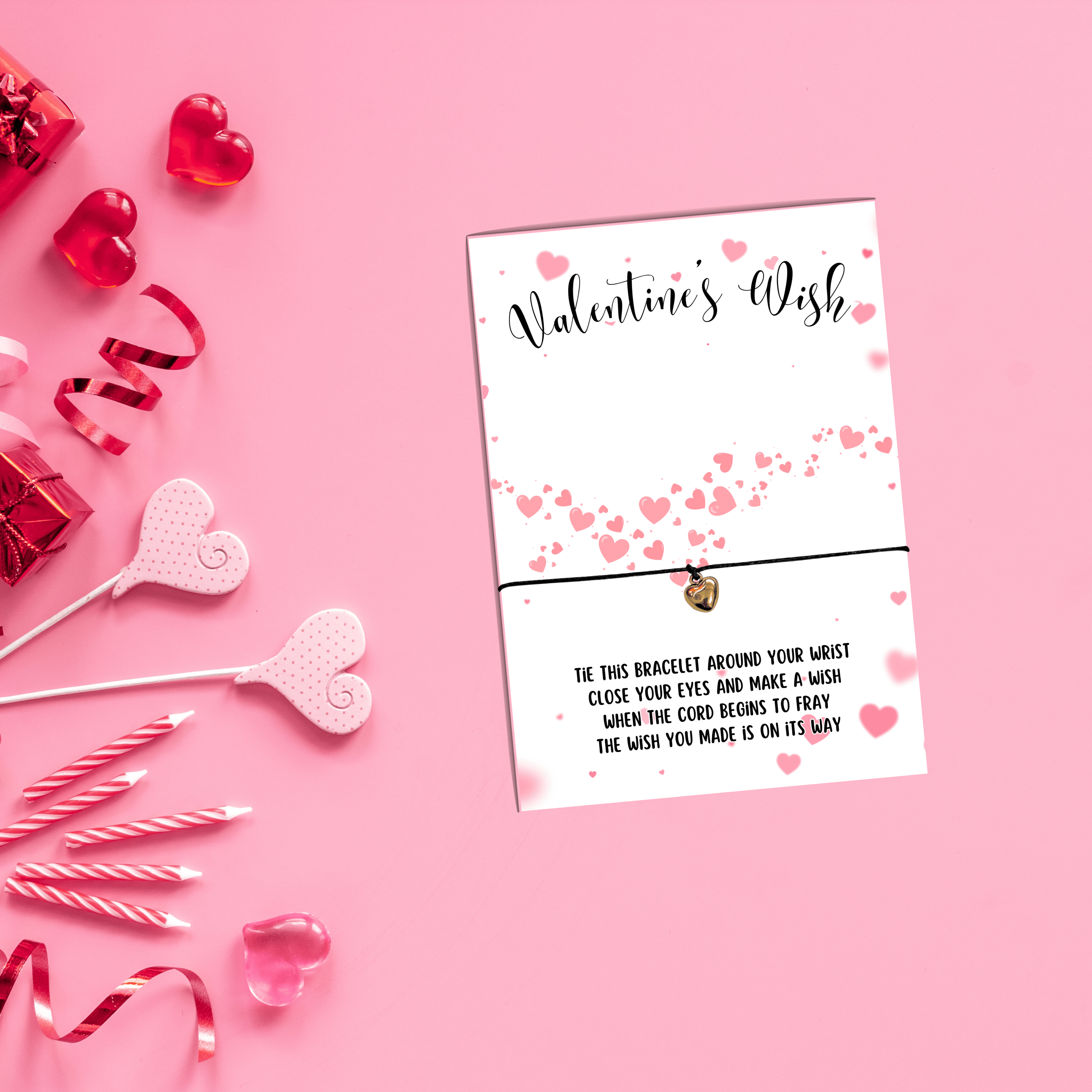 10 x 'Valentine's Wish' Wish Bracelets - A6