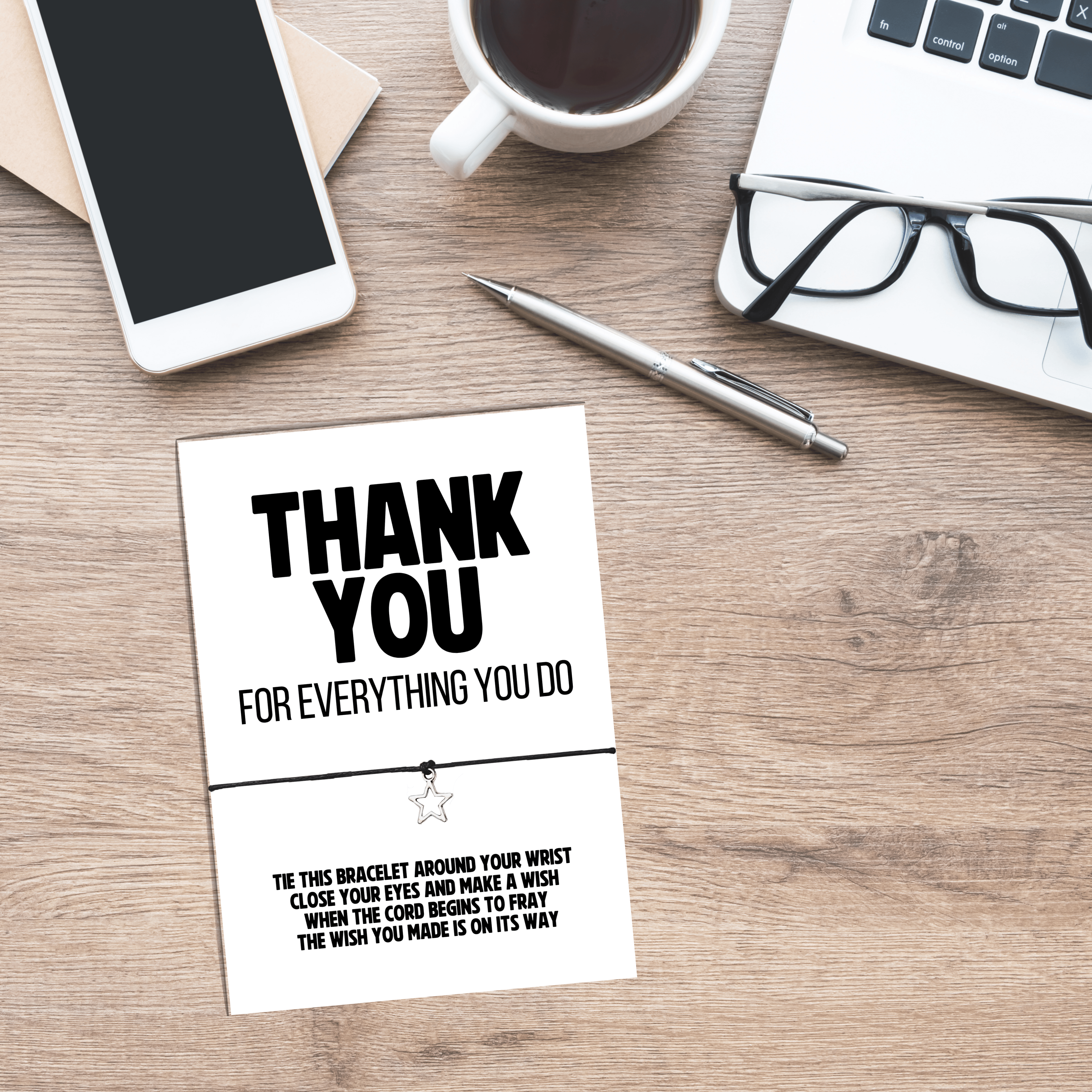 10 x 'Thank You For Everything You Do' Wish Bracelets - A6