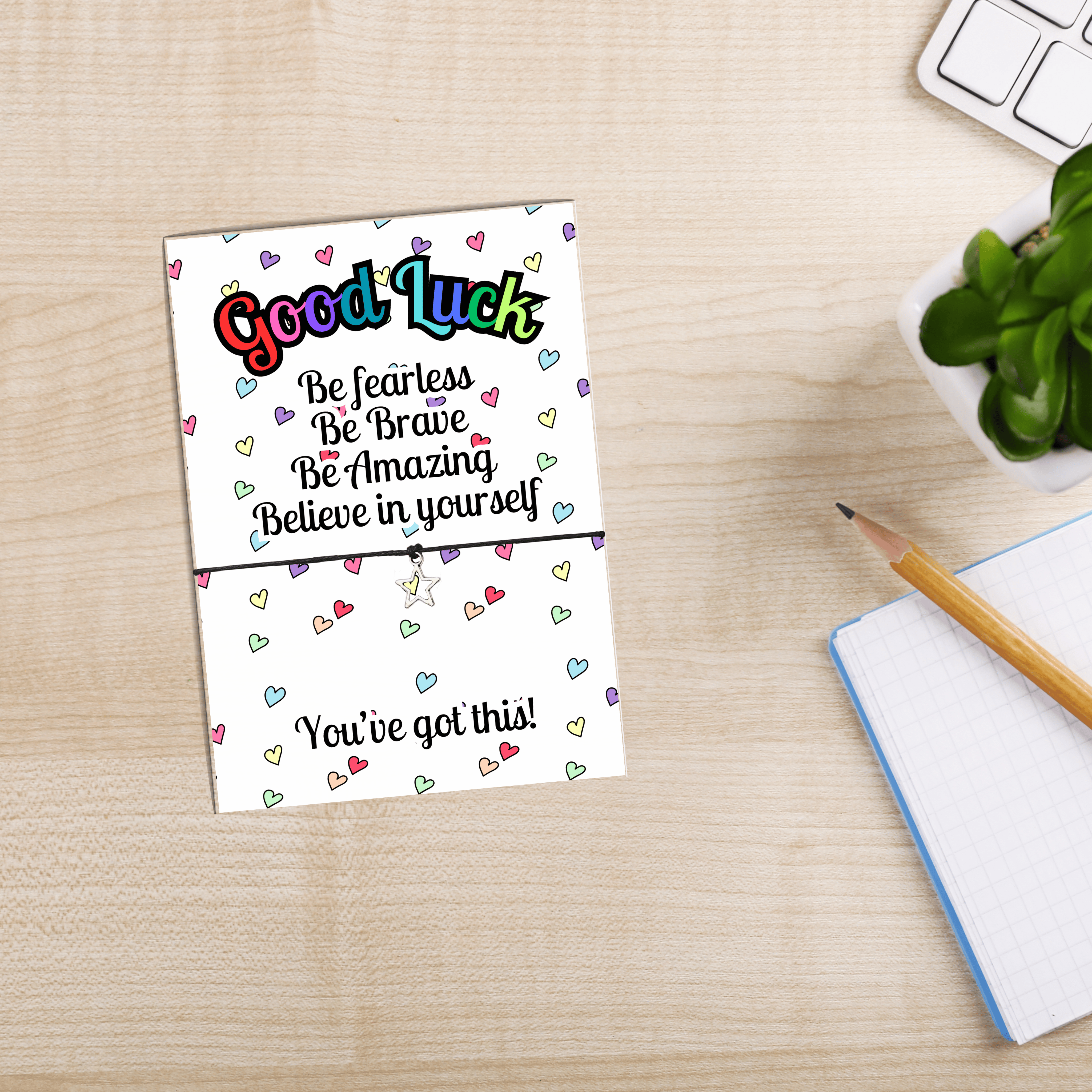 10 x 'Good Luck 'Be Fearless' Wish Bracelets - A6